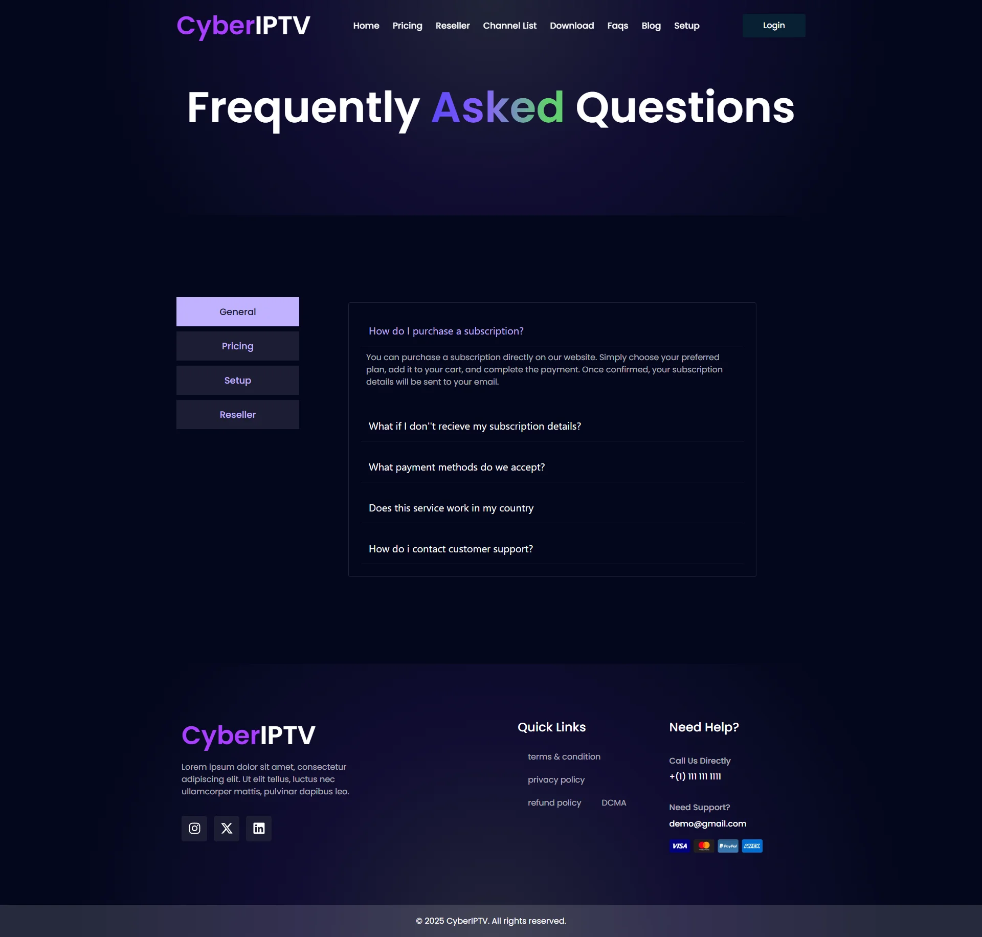 FAQ — AbyssTV IPTV WordPress Theme