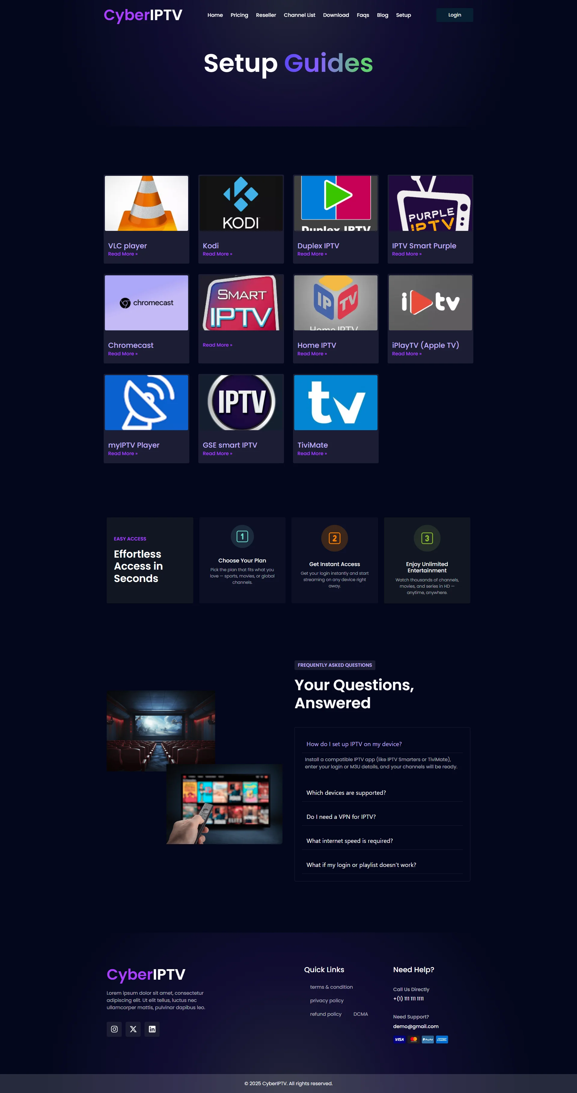 Setup — AbyssTV IPTV WordPress Theme