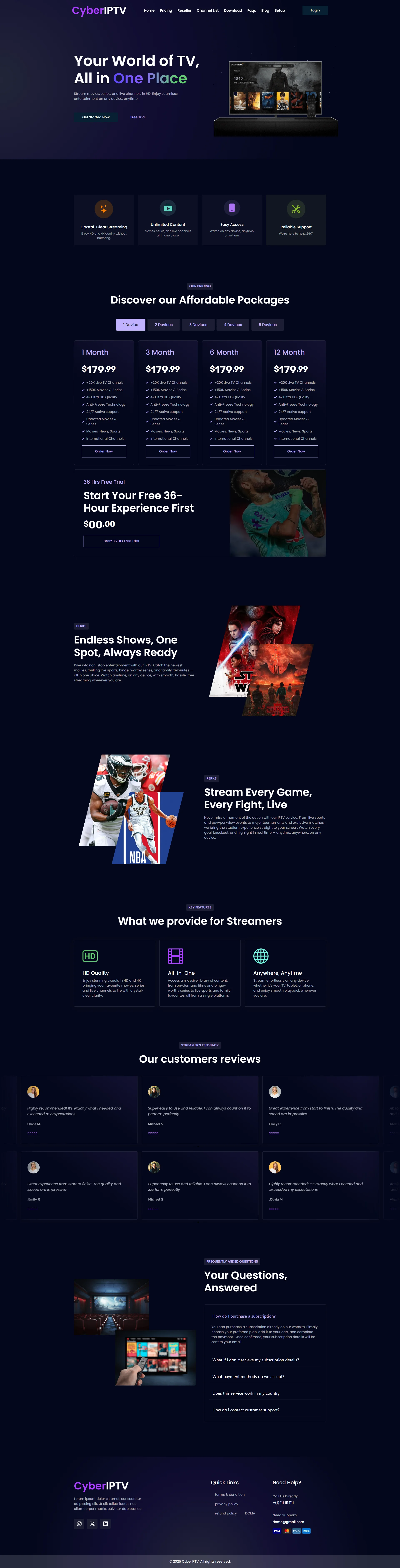 AbyssTV IPTV WordPress Theme screenshot