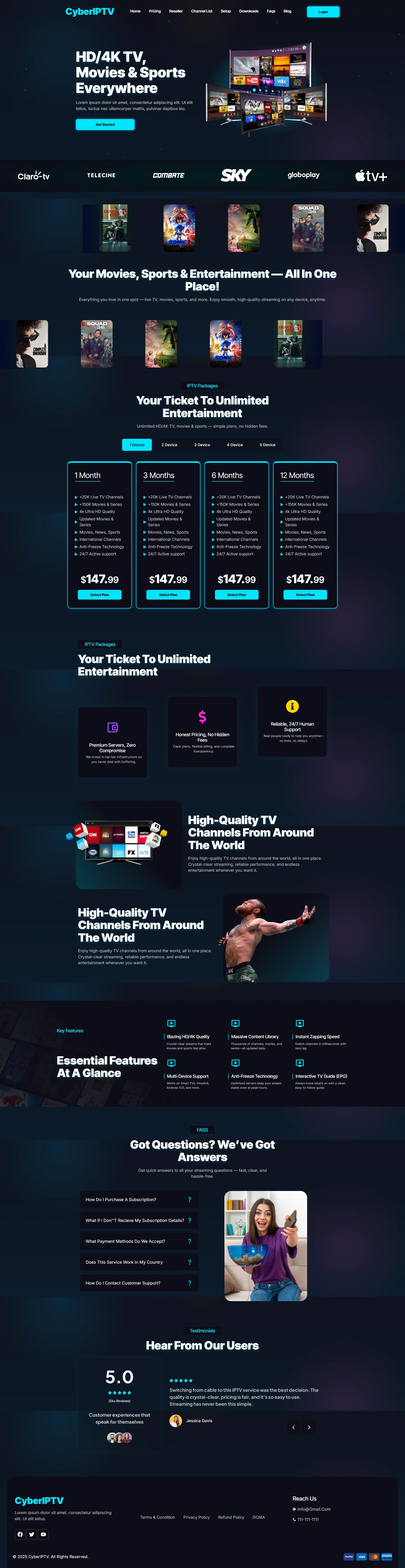 AzureGlow IPTV WordPress Theme screenshot