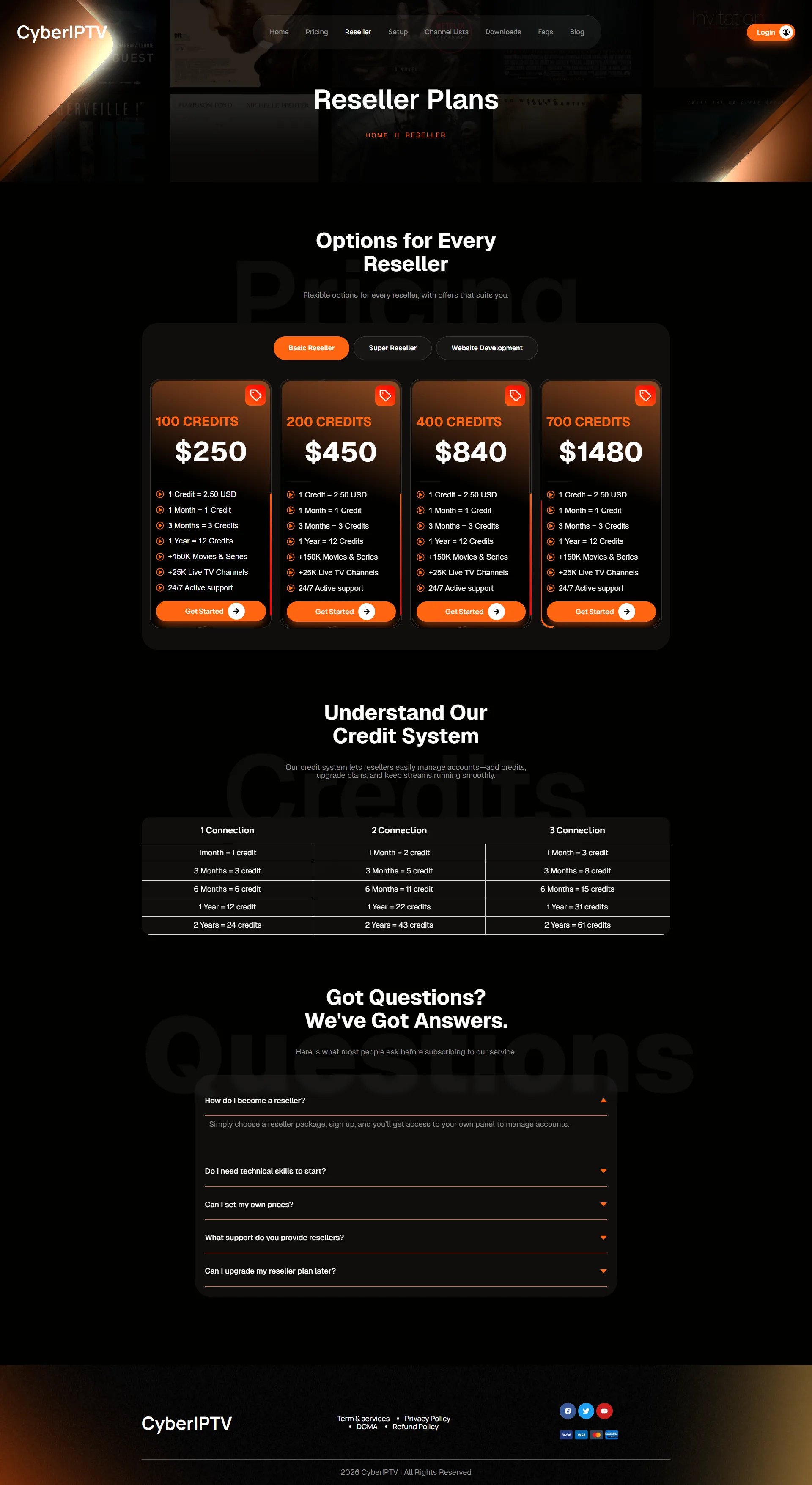 Reseller — OrangeFlare IPTV WordPress Theme