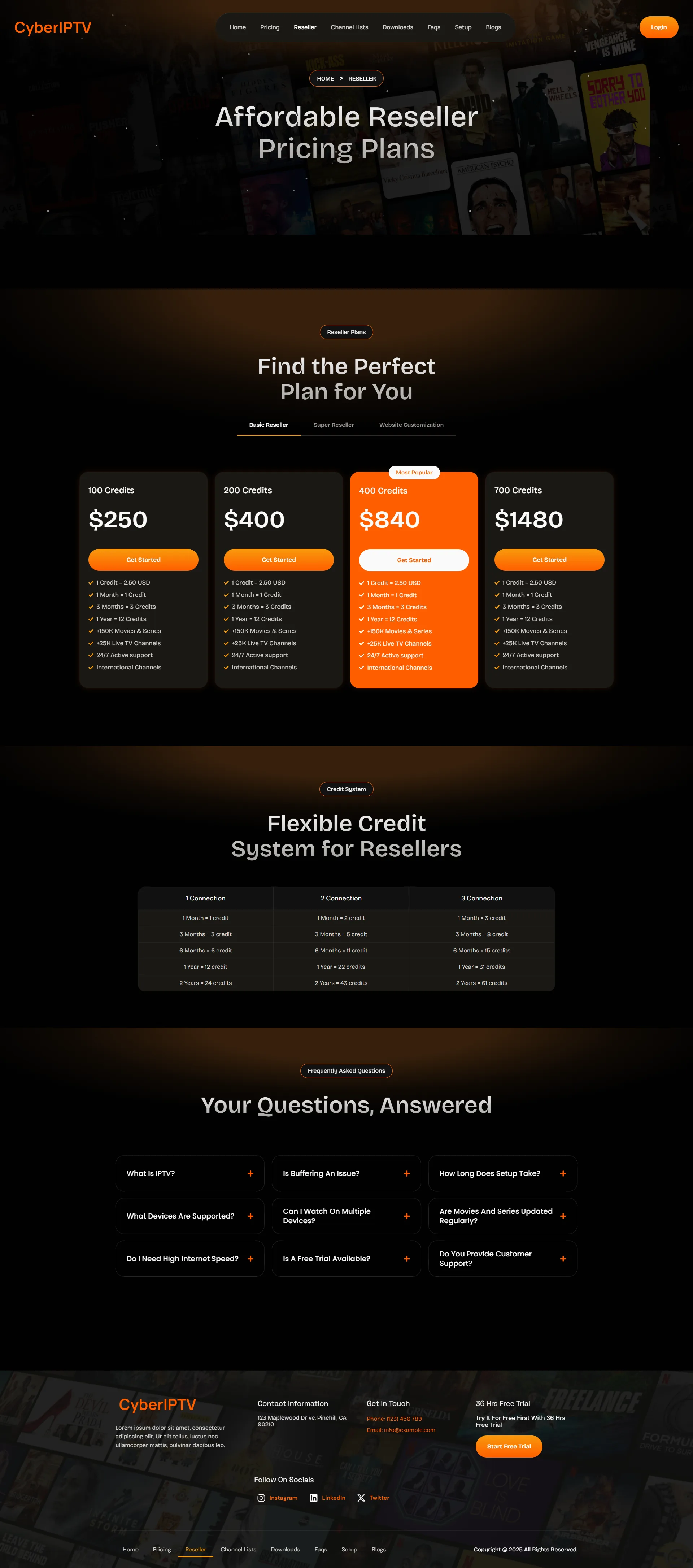 Reseller — BronzeStream IPTV WordPress Theme