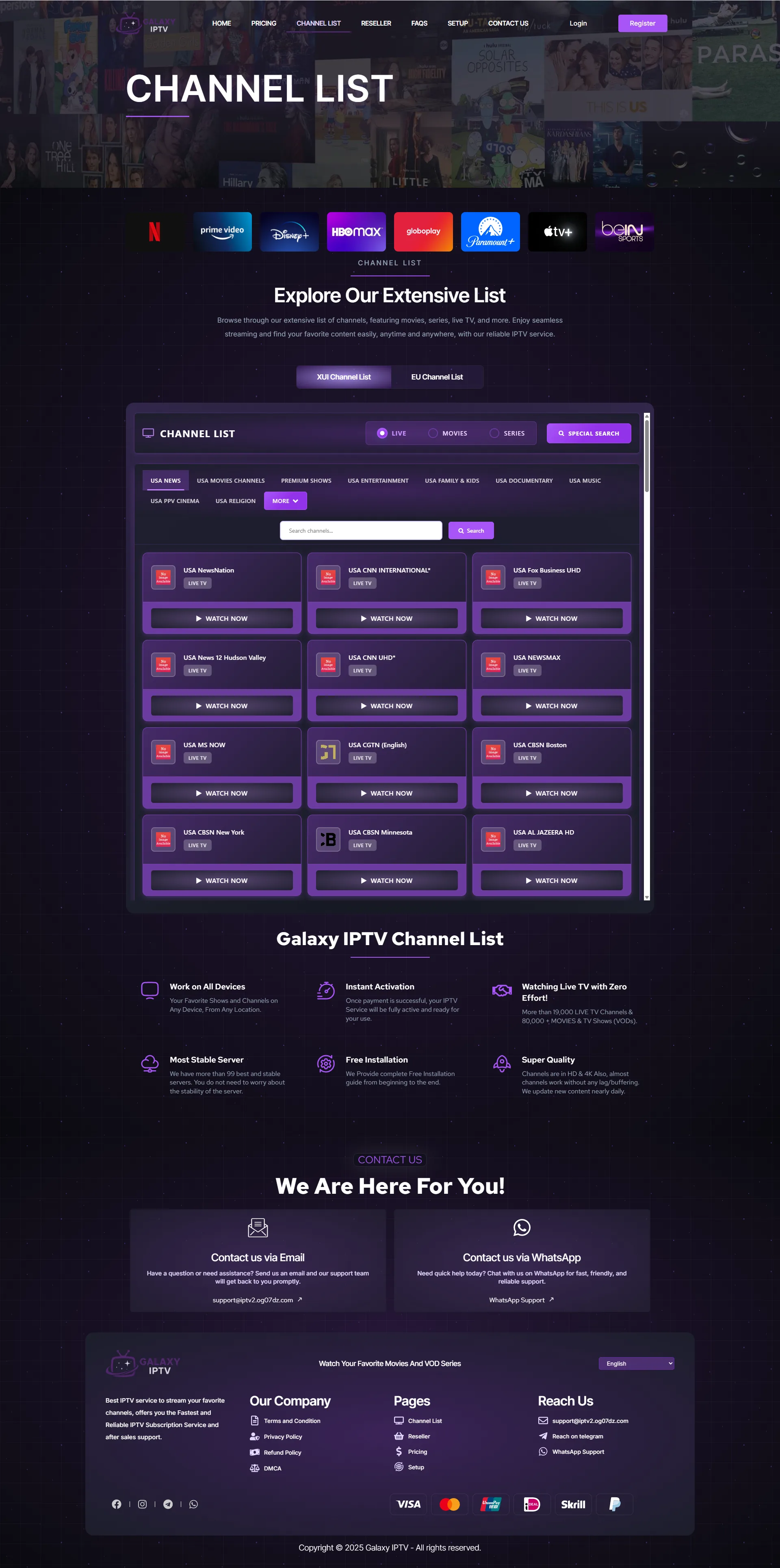 Channels — CosmoStream IPTV WordPress Theme