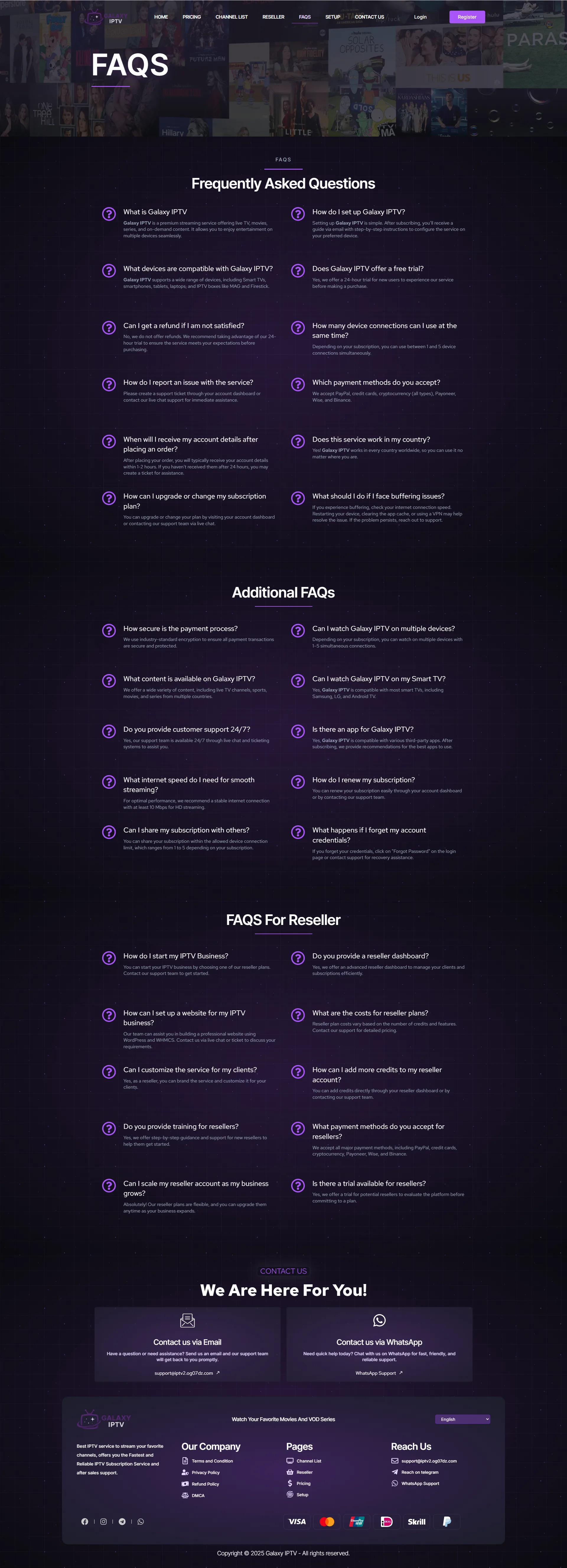 FAQ — CosmoStream IPTV WordPress Theme