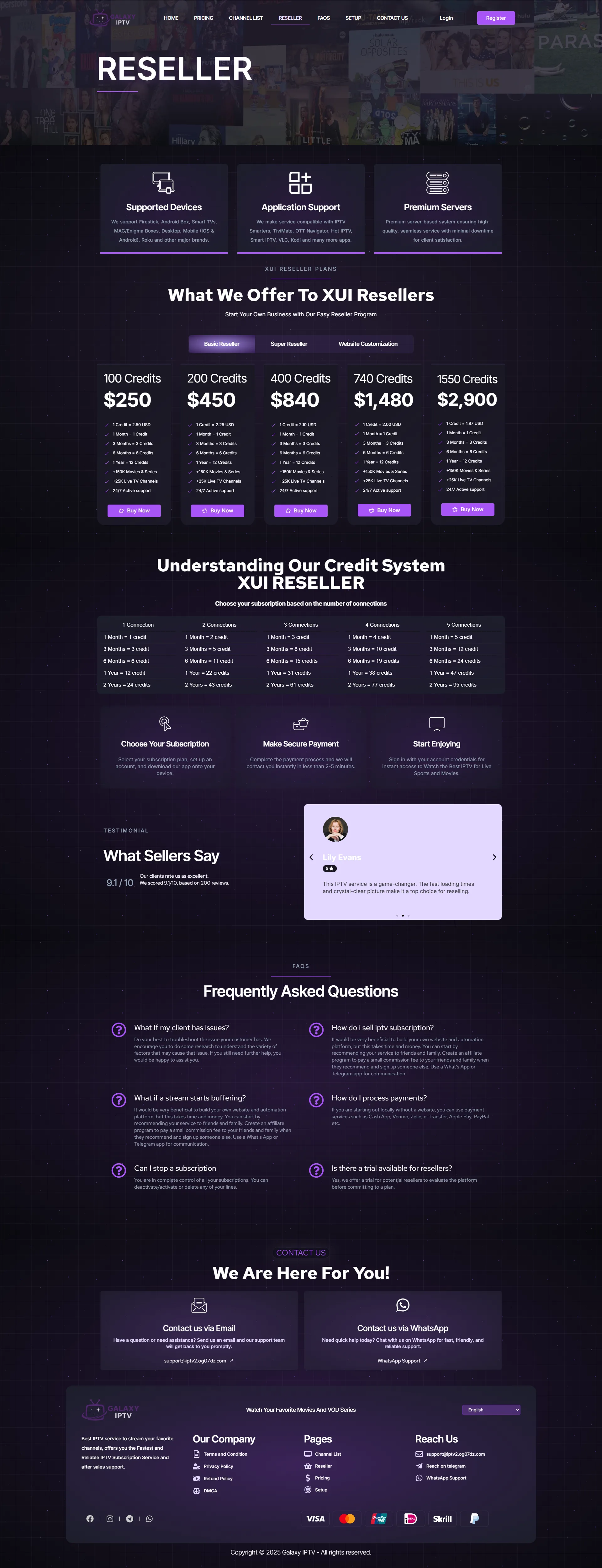 Reseller — CosmoStream IPTV WordPress Theme