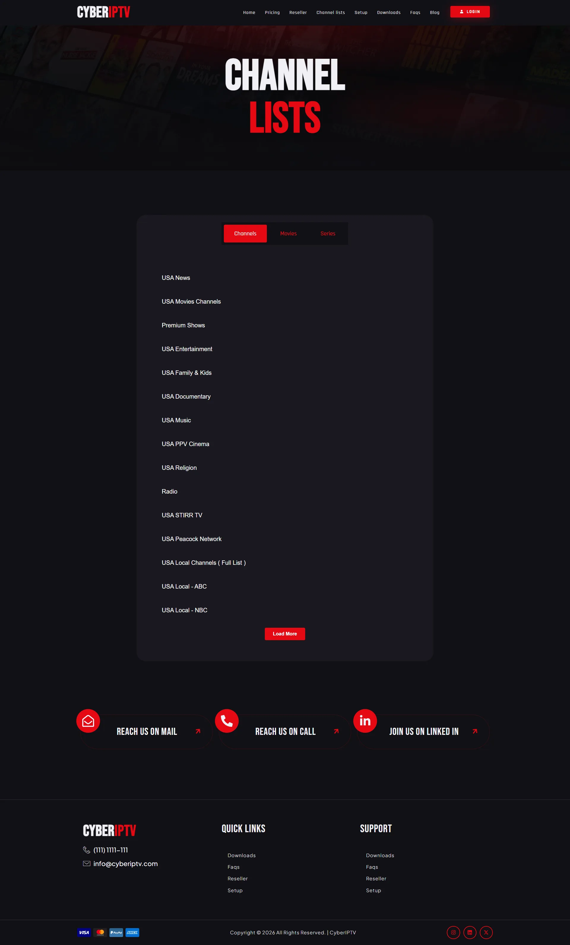 Channels — ScarletFlix IPTV WordPress Theme