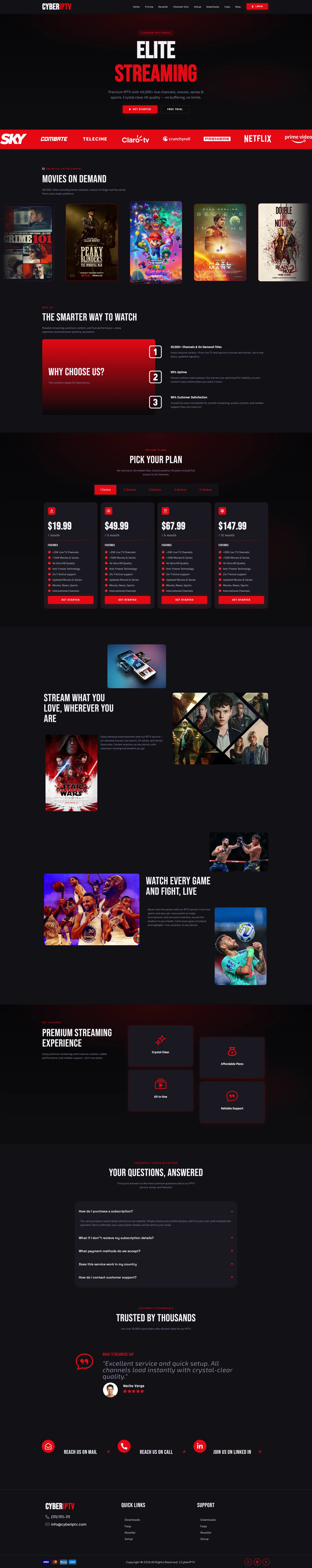 ScarletFlix IPTV WordPress Theme screenshot