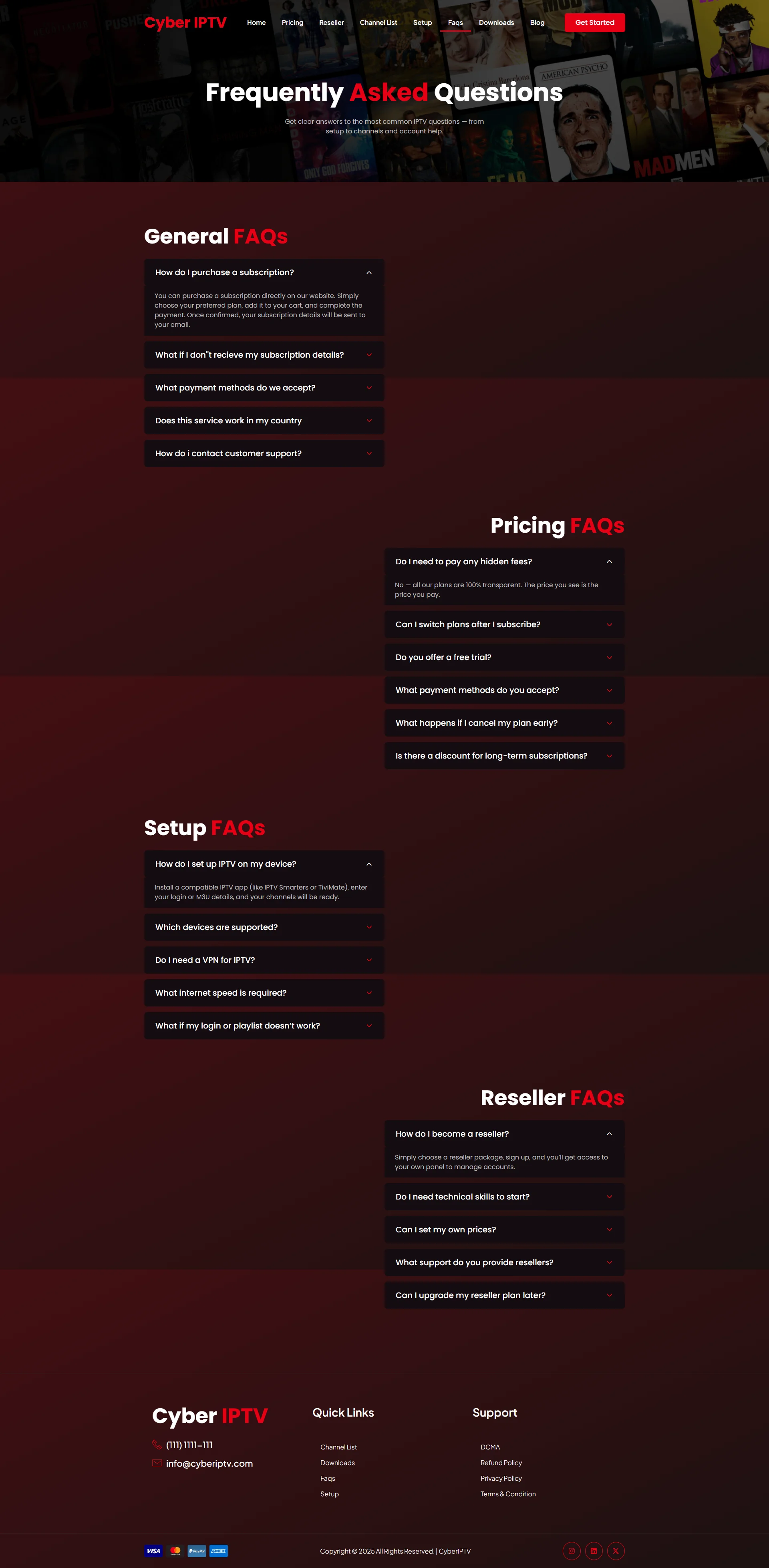 FAQ — CrimsonPlay IPTV WordPress Theme