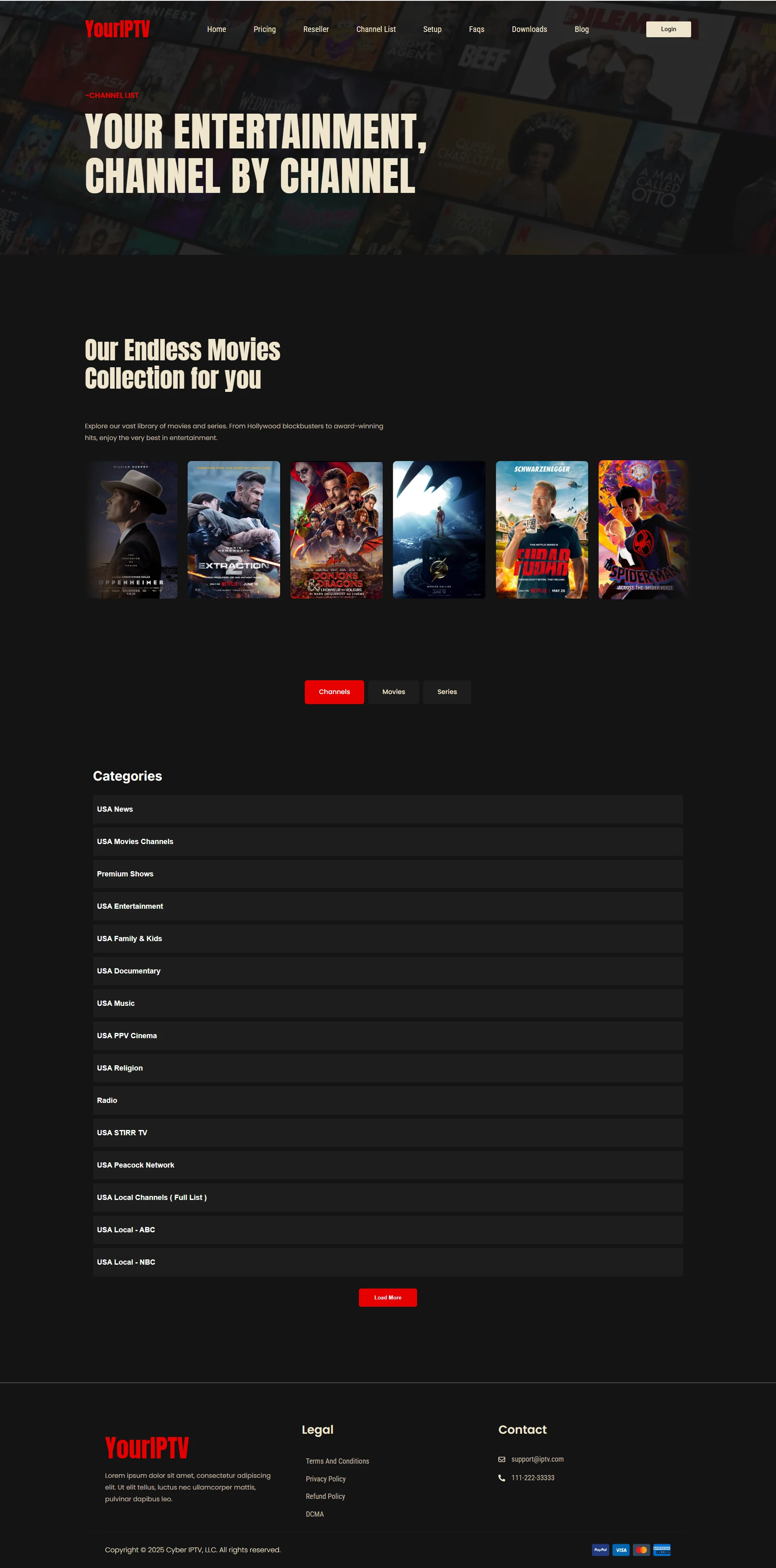 Channels — EmberShade IPTV WordPress Theme