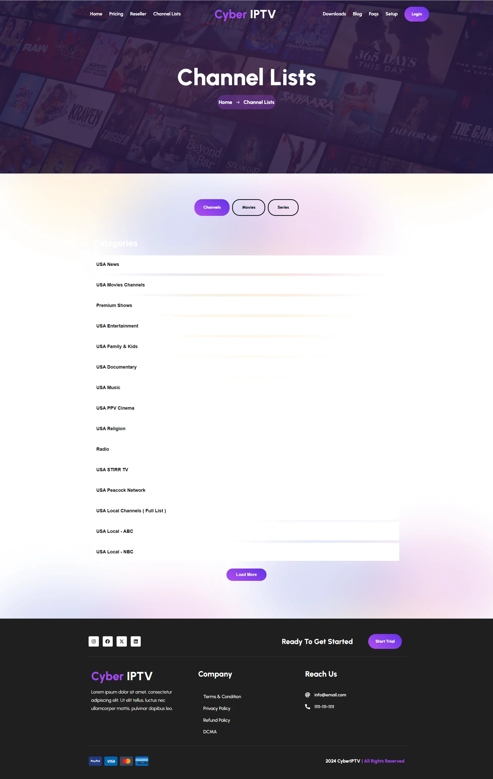 Channels — FlixMaster IPTV WordPress Theme