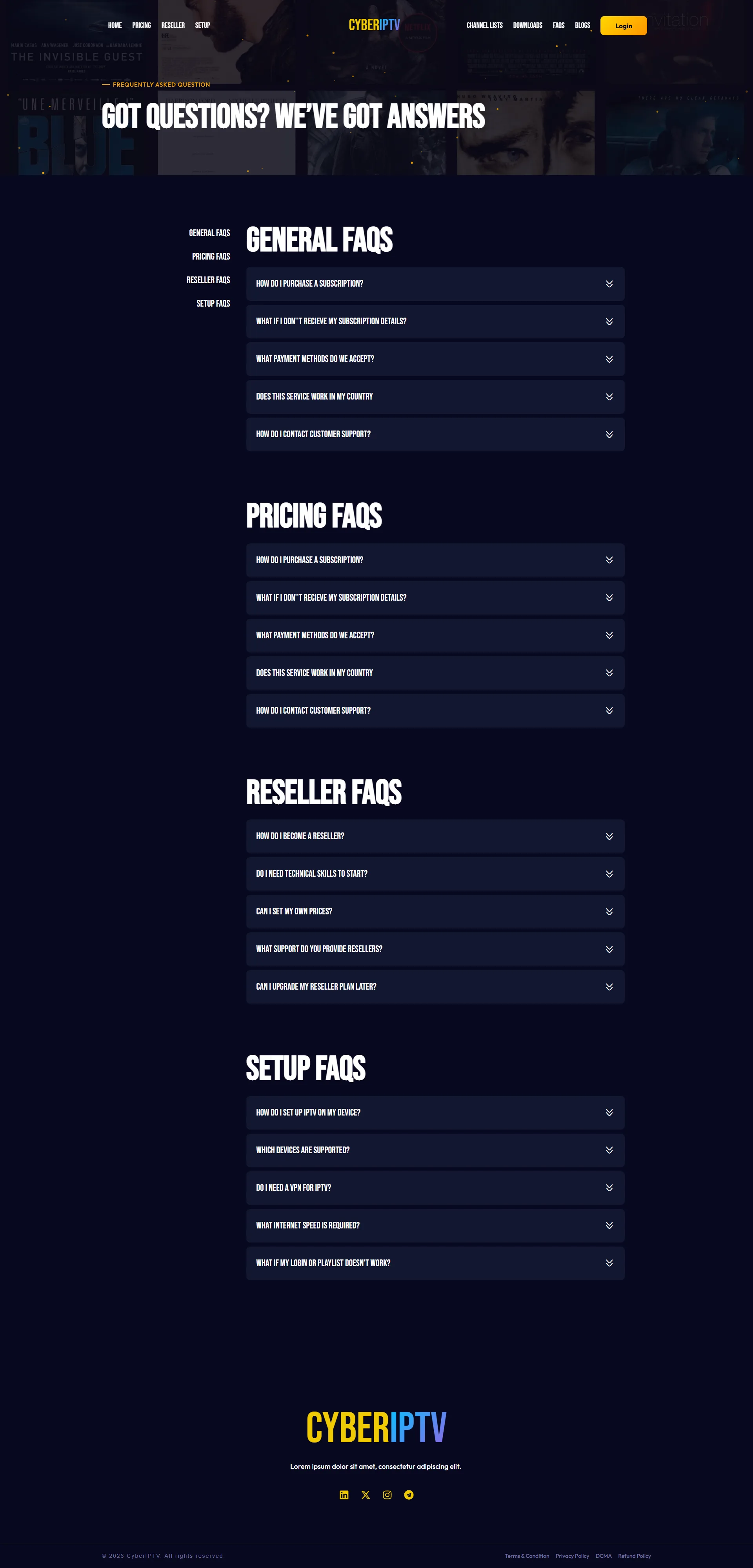 FAQ — CosmicPulse IPTV WordPress Theme
