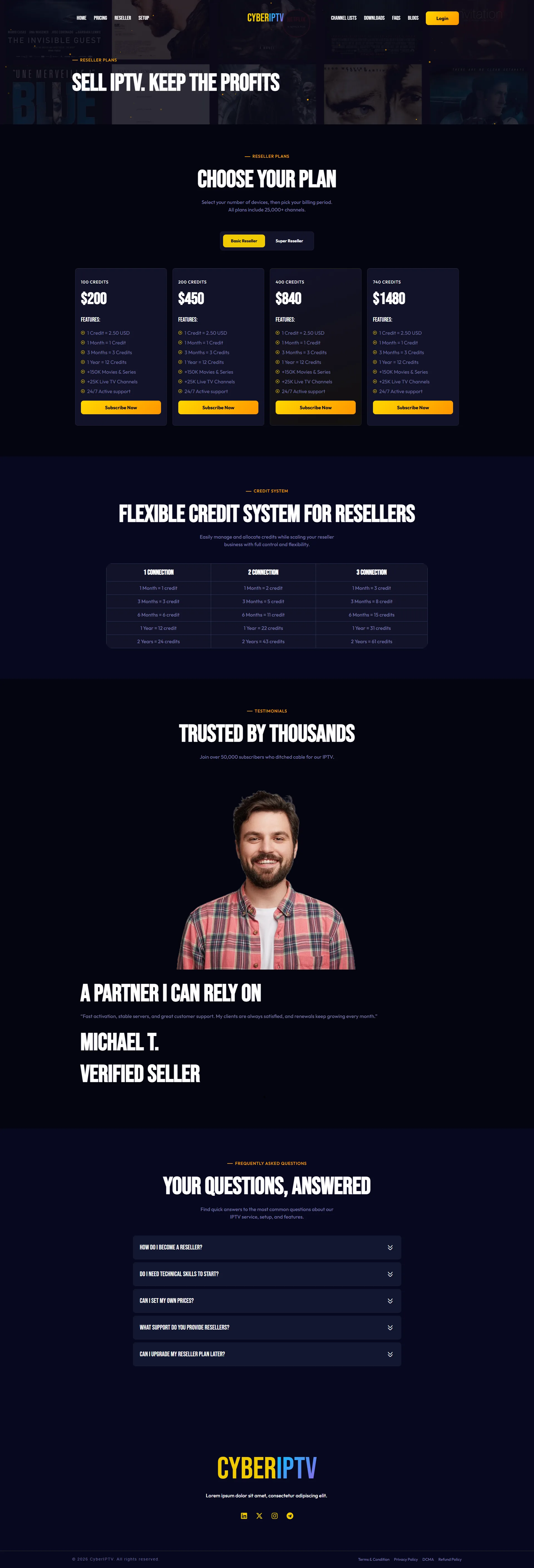 Reseller — CosmicPulse IPTV WordPress Theme