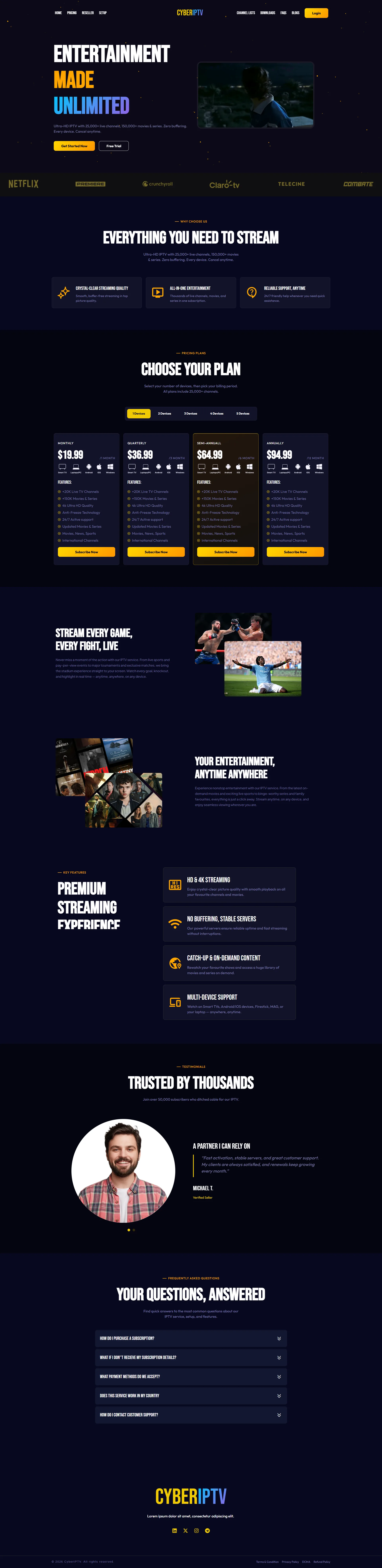CosmicPulse IPTV WordPress Theme screenshot
