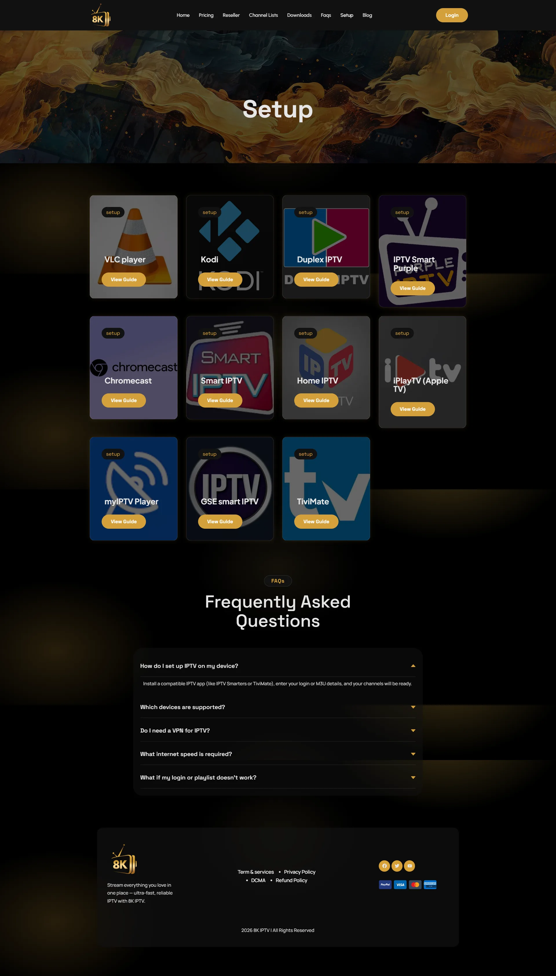 Setup — RoyalGold 8K IPTV WordPress Theme