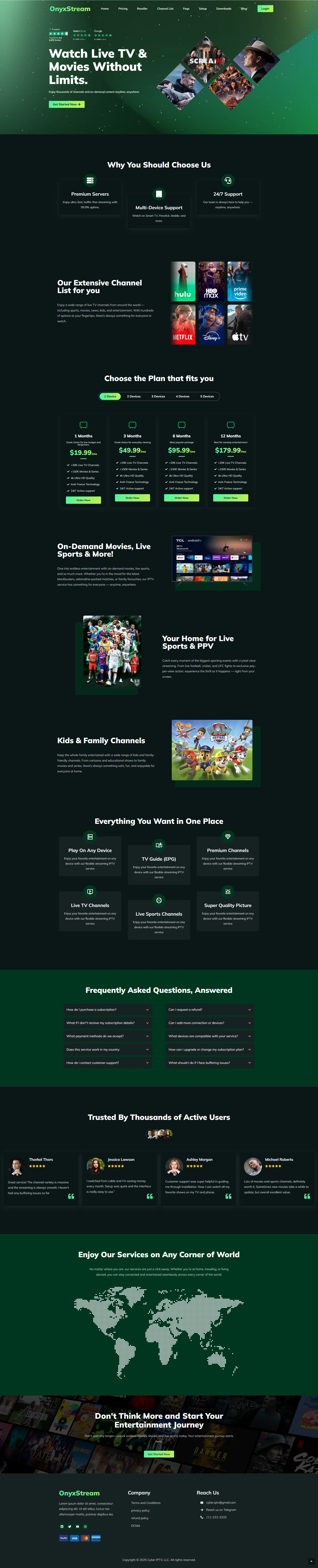 JadeOnyx IPTV WordPress Theme screenshot