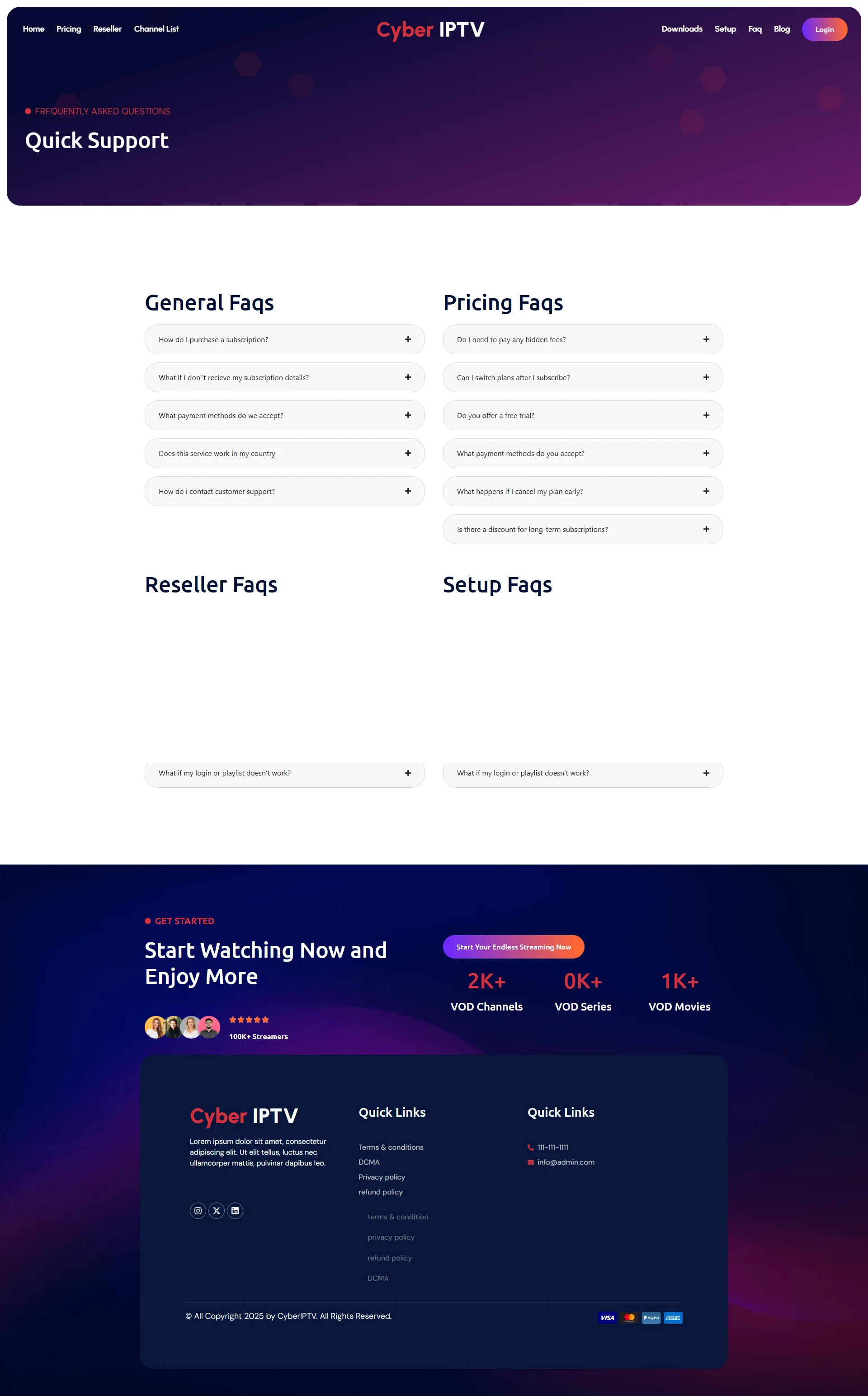 FAQ — LavenderBox IPTV WordPress Theme