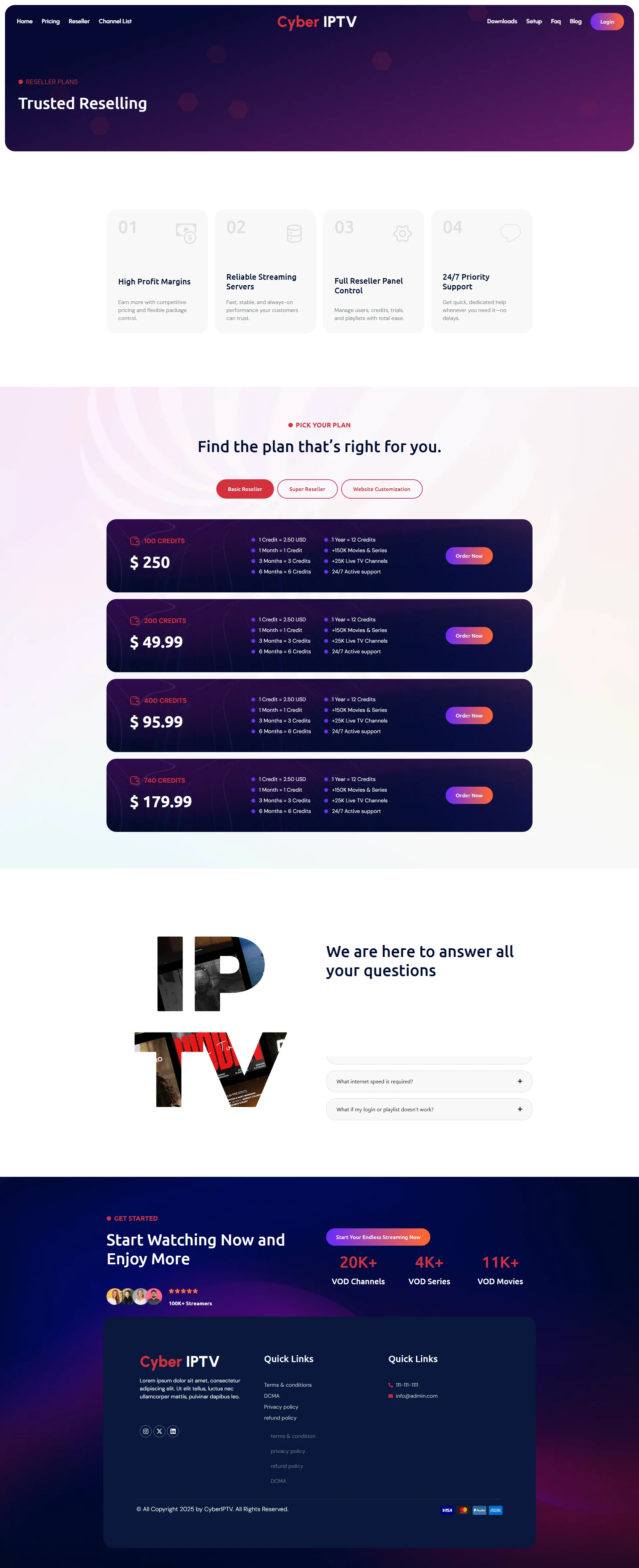 Reseller — LavenderBox IPTV WordPress Theme