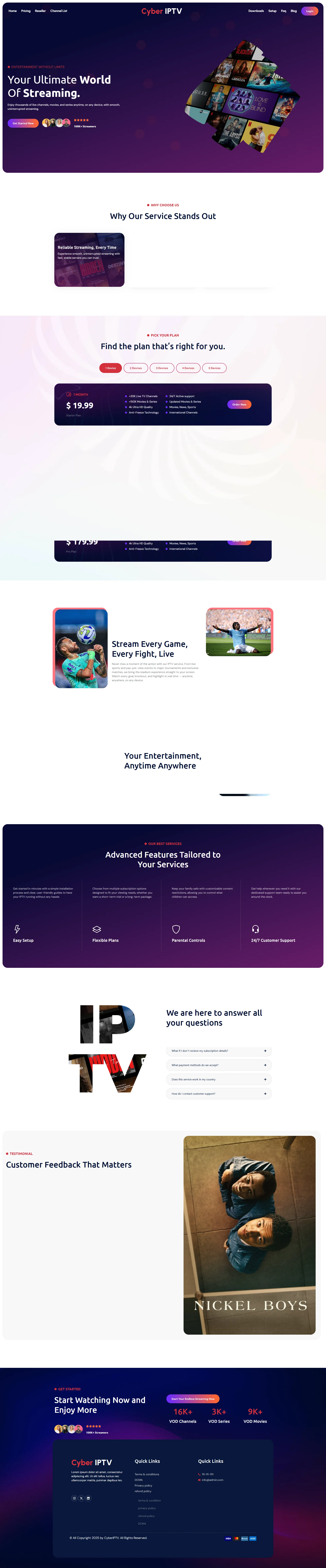 LavenderBox IPTV WordPress Theme screenshot