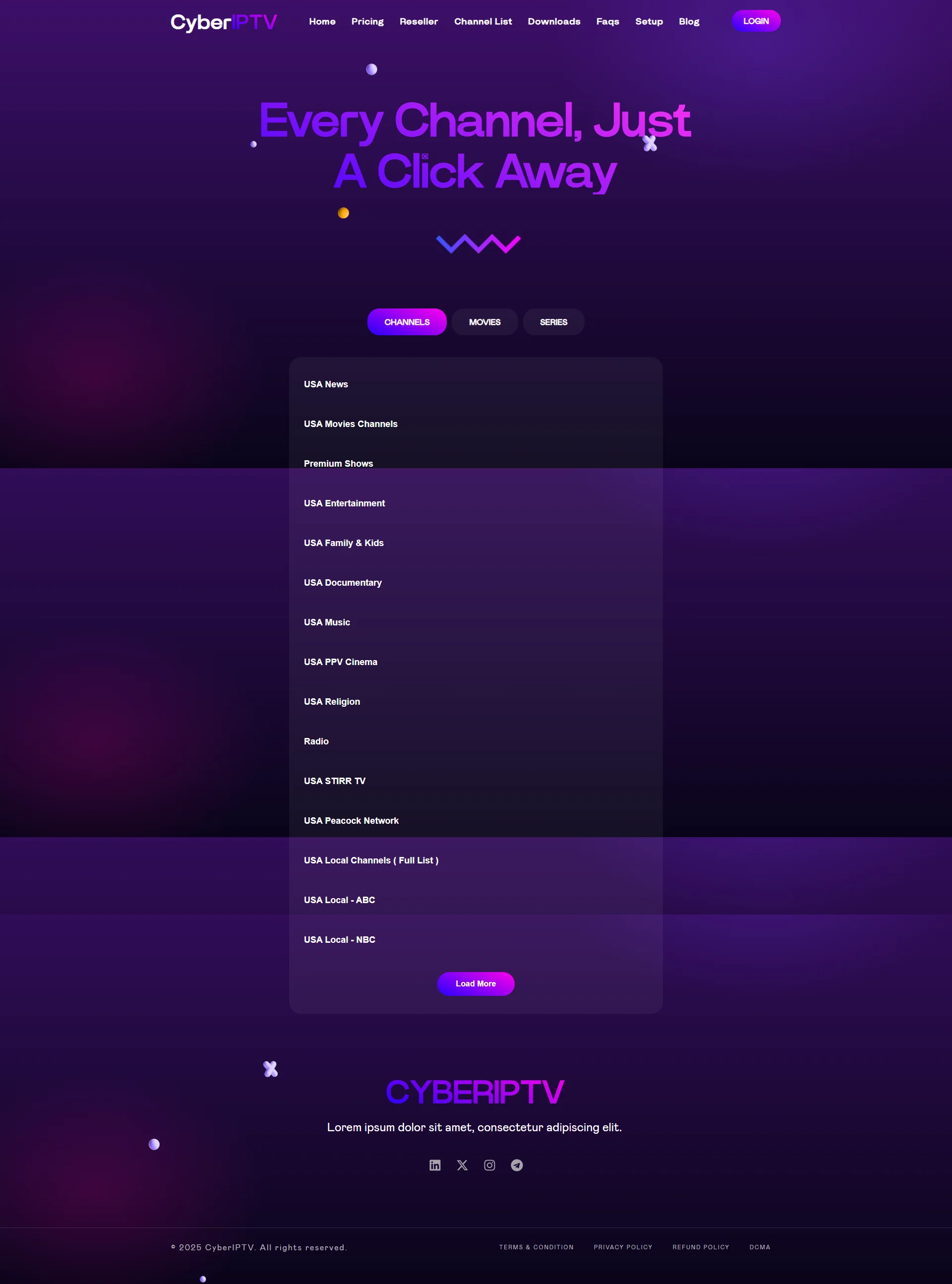 Channels — NocturnePlay IPTV WordPress Theme