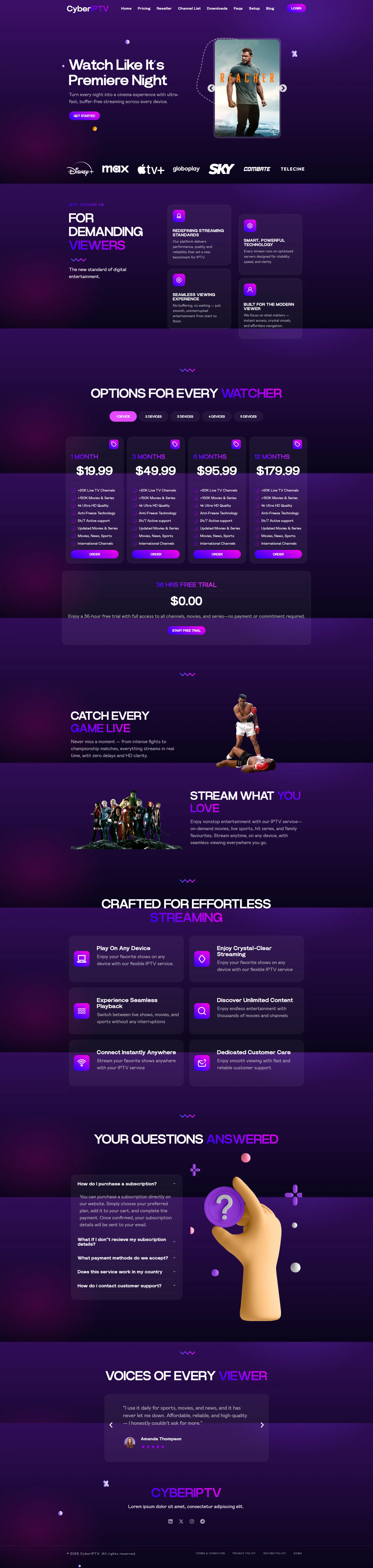 NocturnePlay IPTV WordPress Theme screenshot