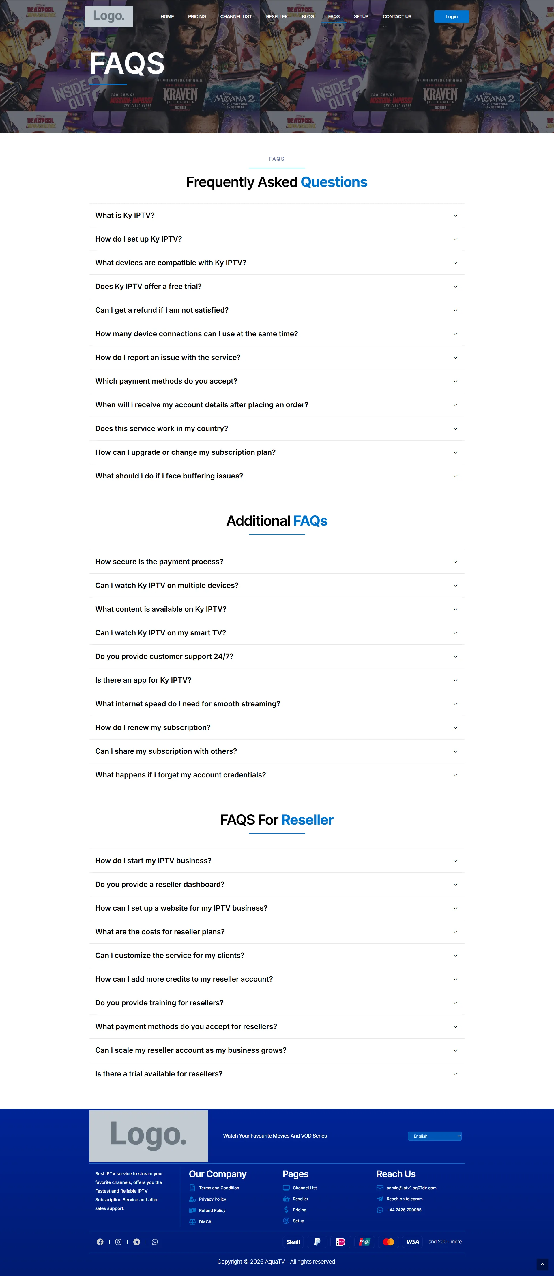 FAQ — OceanFlix IPTV WordPress Theme