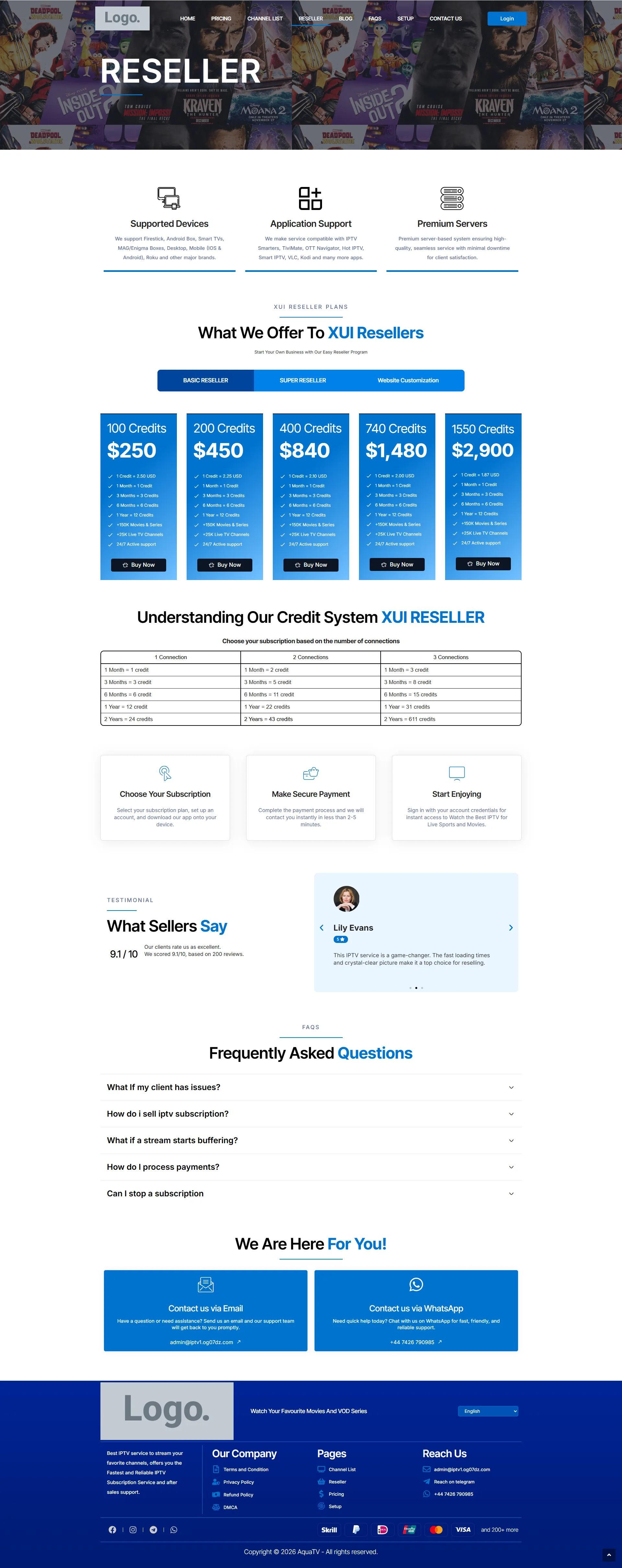 Reseller — OceanFlix IPTV WordPress Theme
