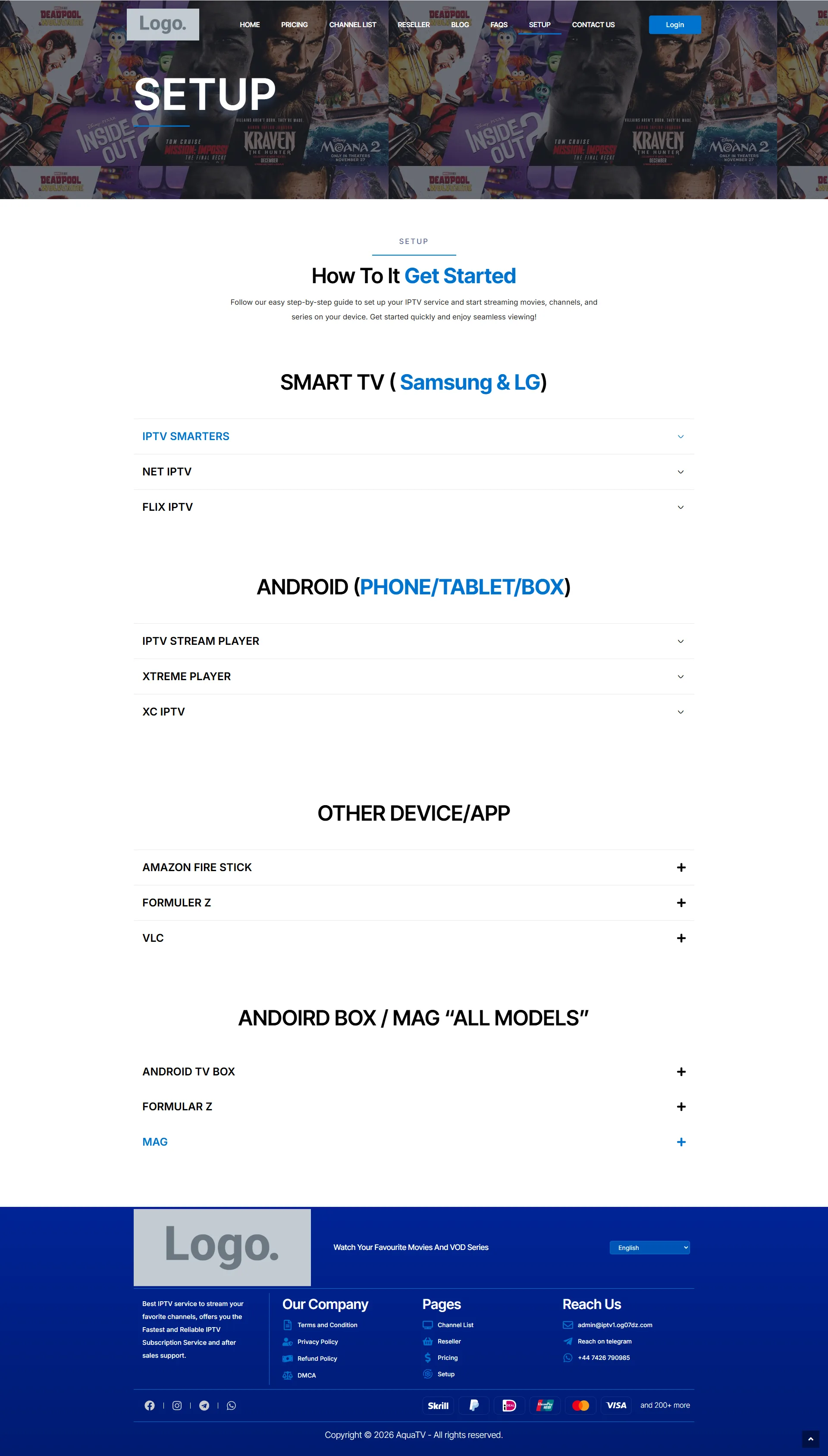 Setup — OceanFlix IPTV WordPress Theme