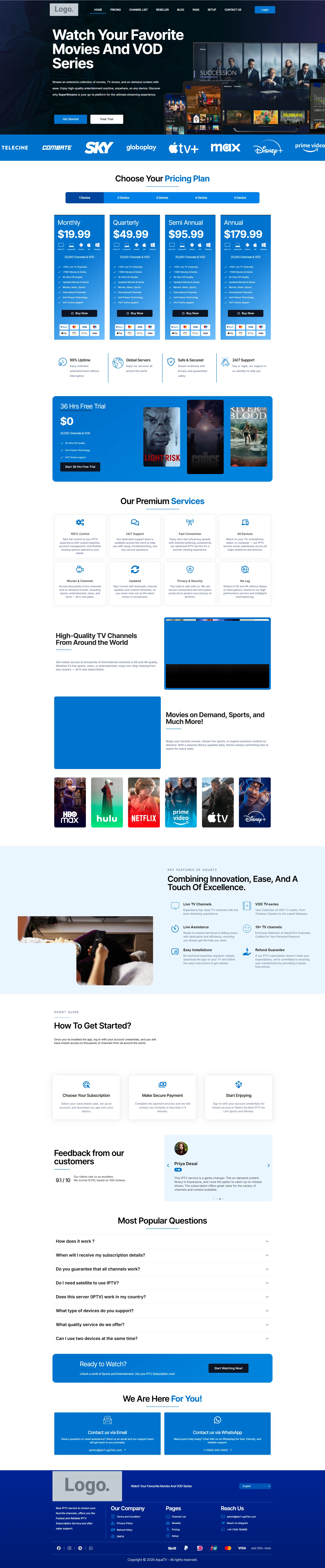 OceanFlix IPTV WordPress Theme screenshot