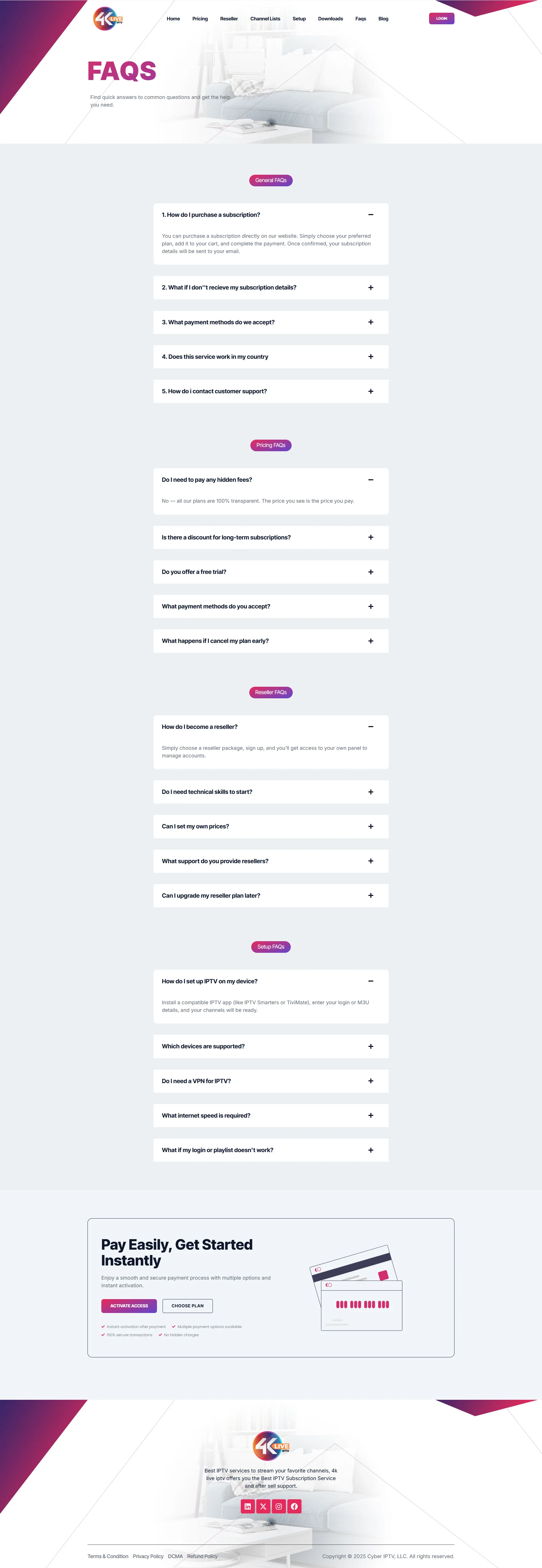 FAQ — MagentaLive IPTV WordPress Theme