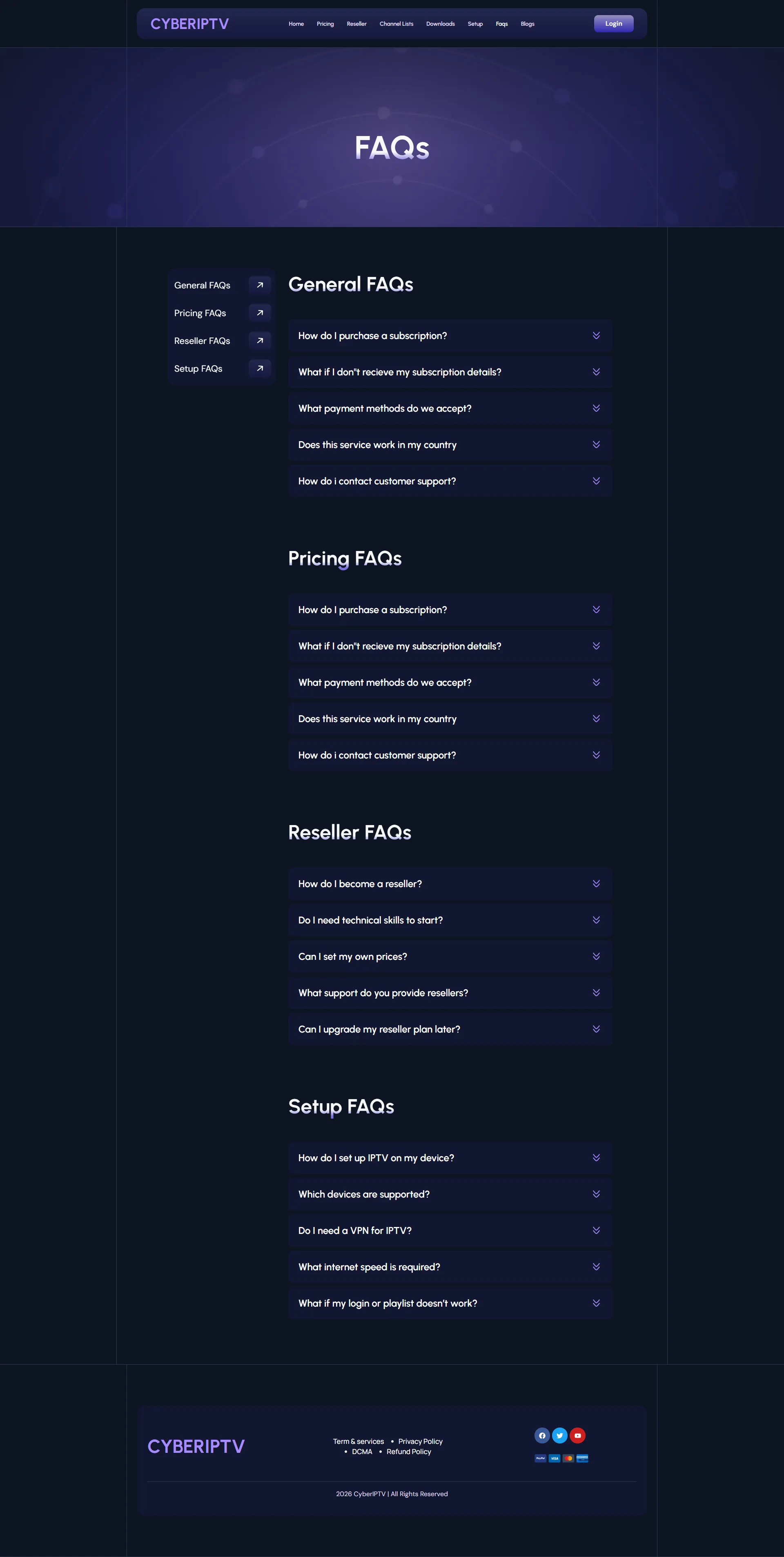 FAQ — NeonIndigo IPTV WordPress Theme
