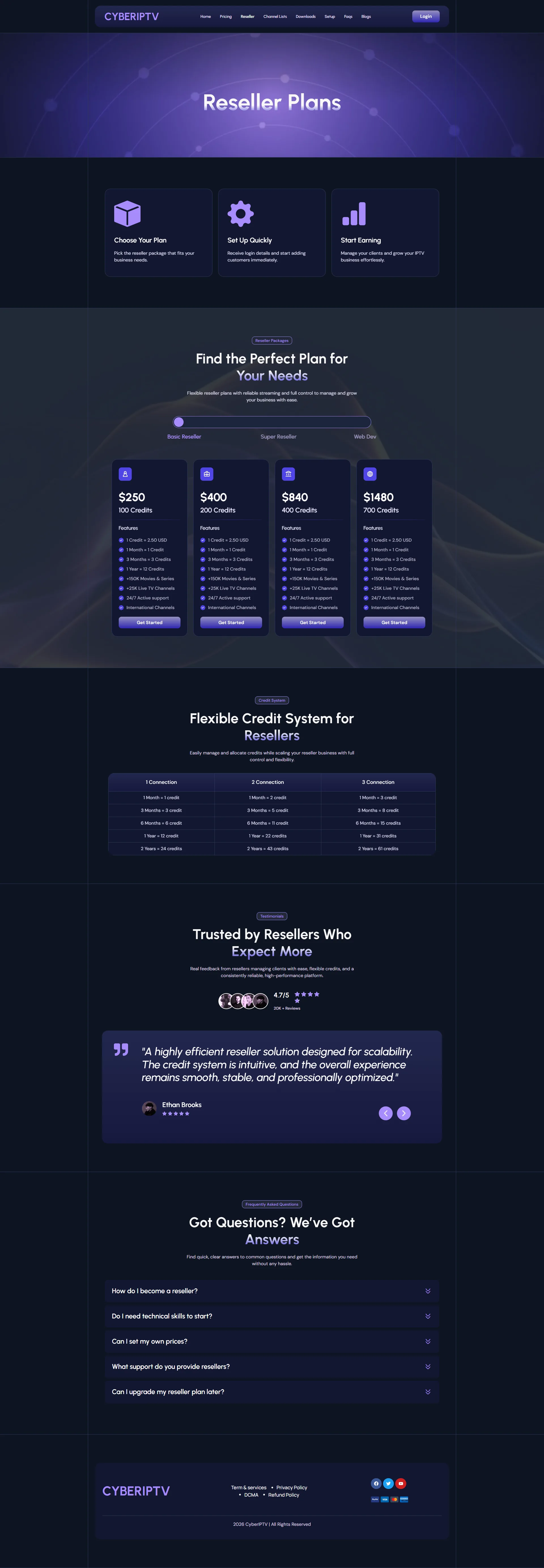 Reseller — NeonIndigo IPTV WordPress Theme