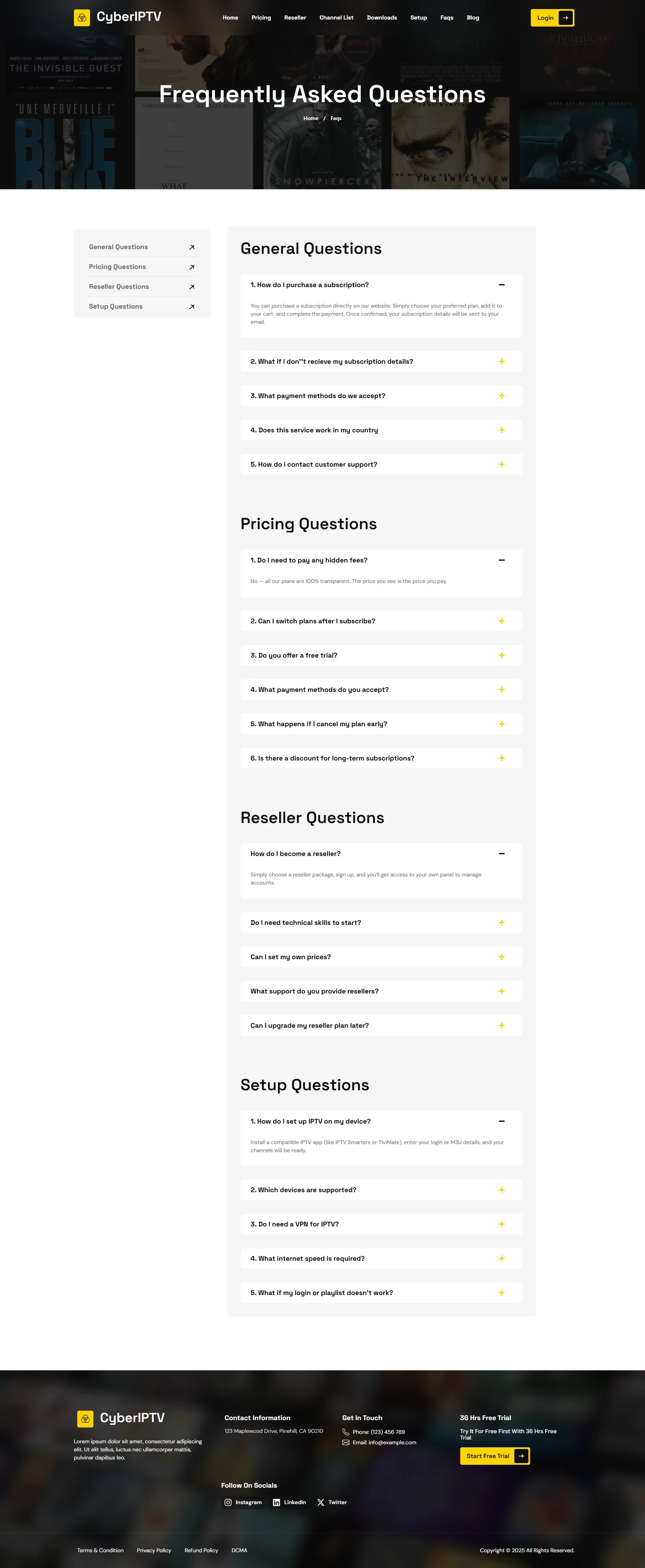 FAQ — RapidFlix IPTV WordPress Theme