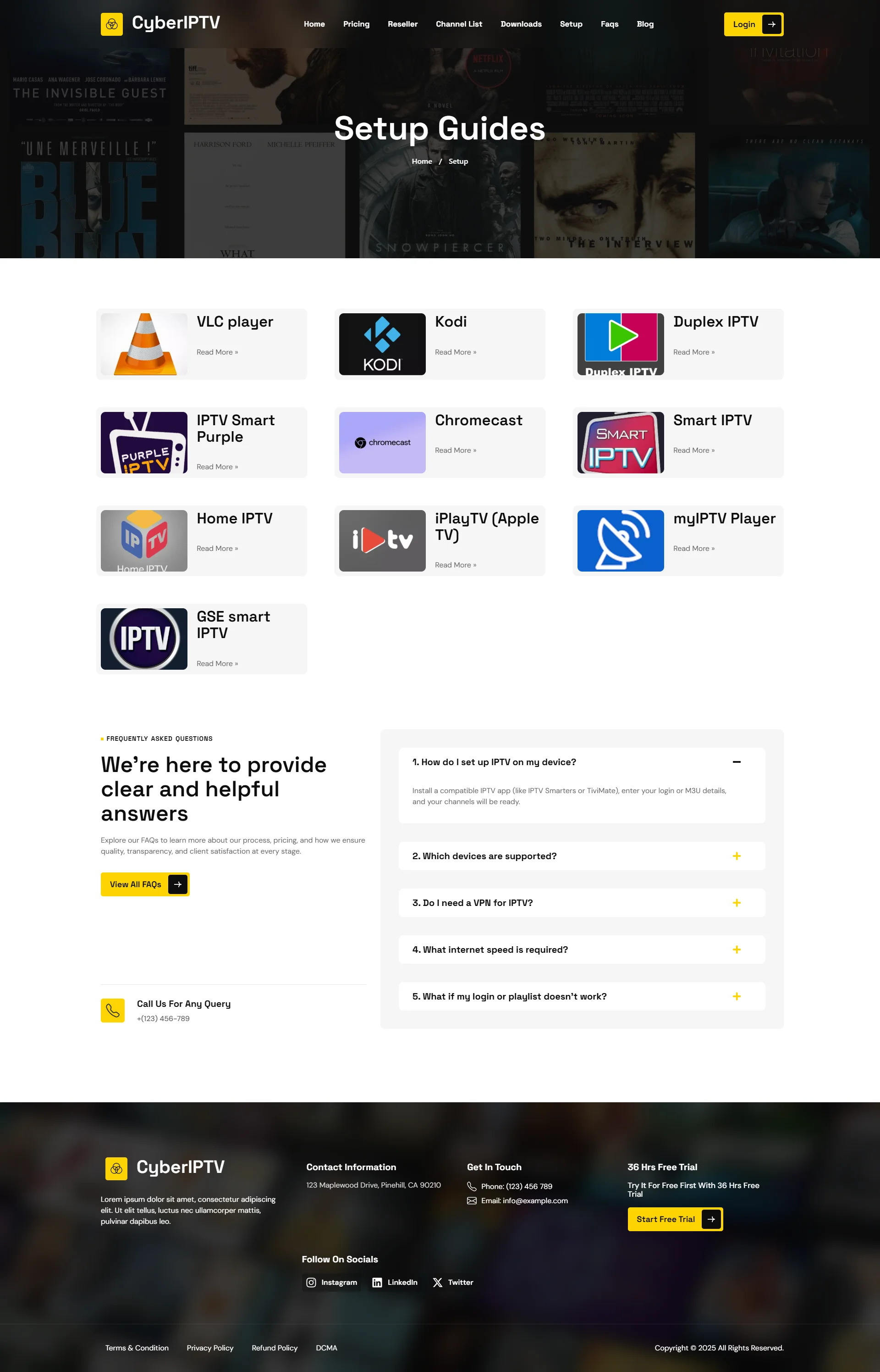 Setup — RapidFlix IPTV WordPress Theme