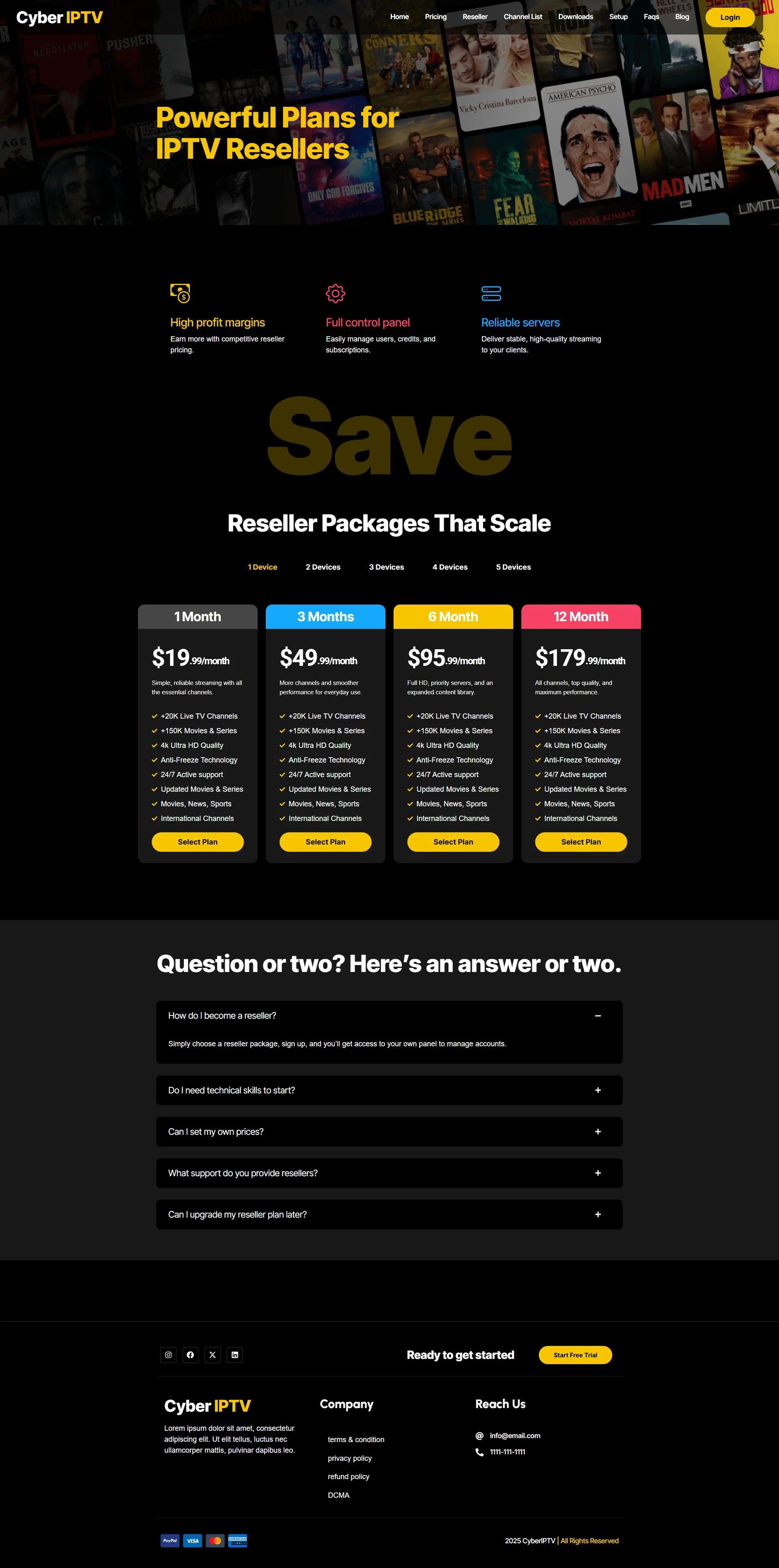 Reseller — RoseLuxe IPTV WordPress Theme