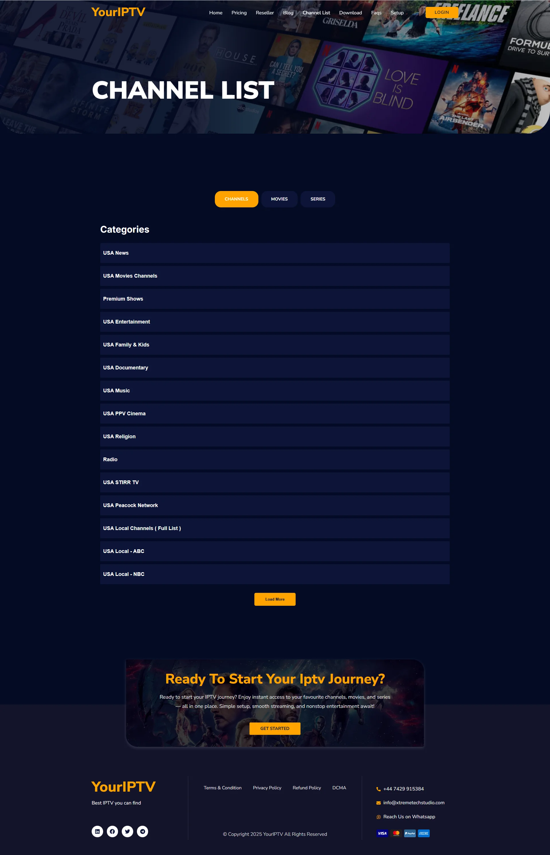 Channels — RoyalAurum IPTV WordPress Theme