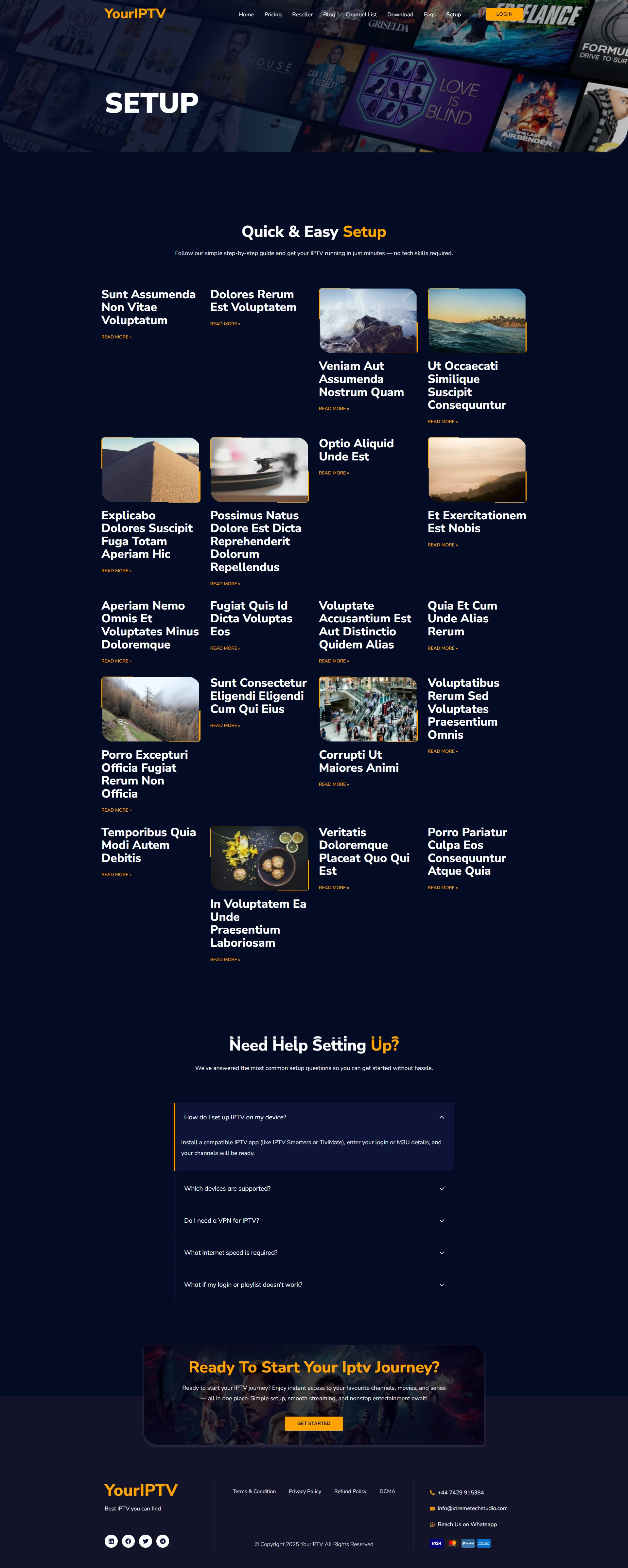 Setup — RoyalAurum IPTV WordPress Theme