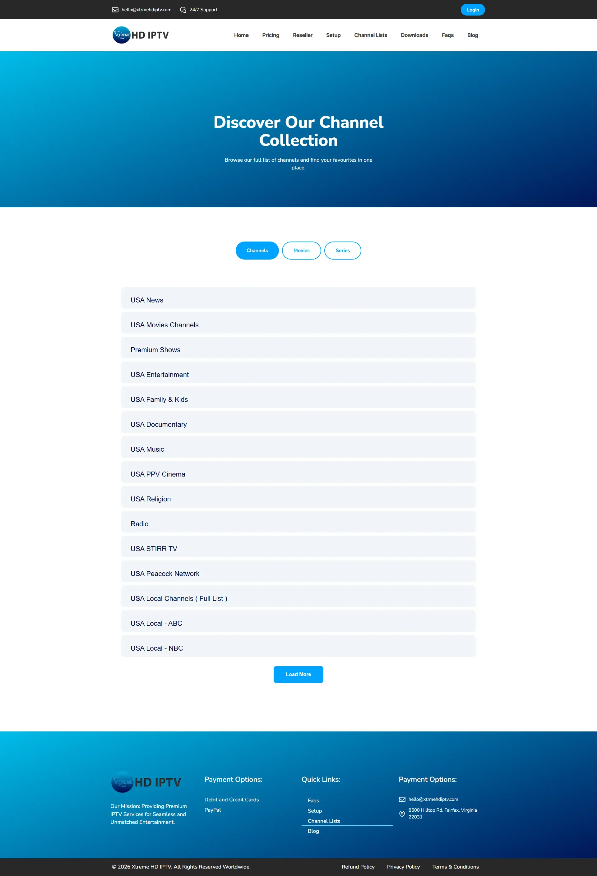 Channels — OceanHD IPTV WordPress Theme