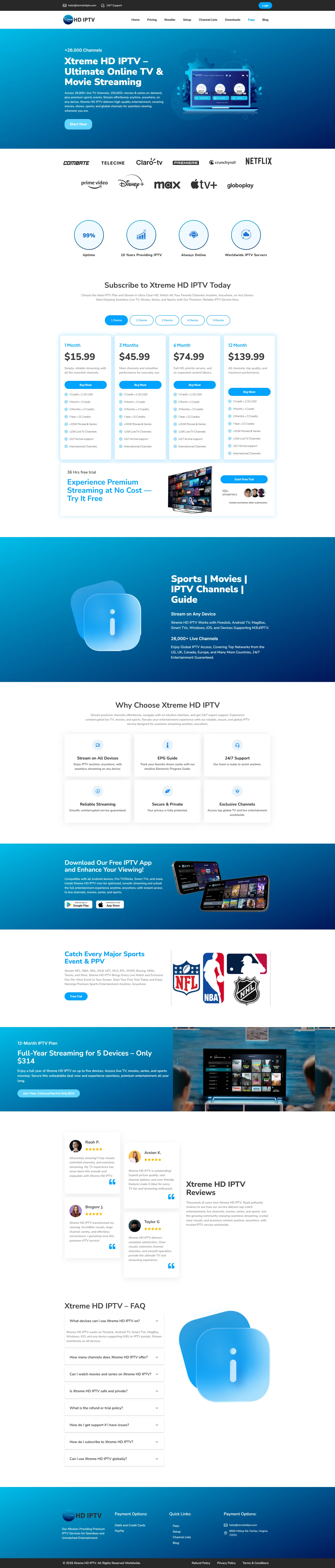 OceanHD IPTV WordPress Theme preview