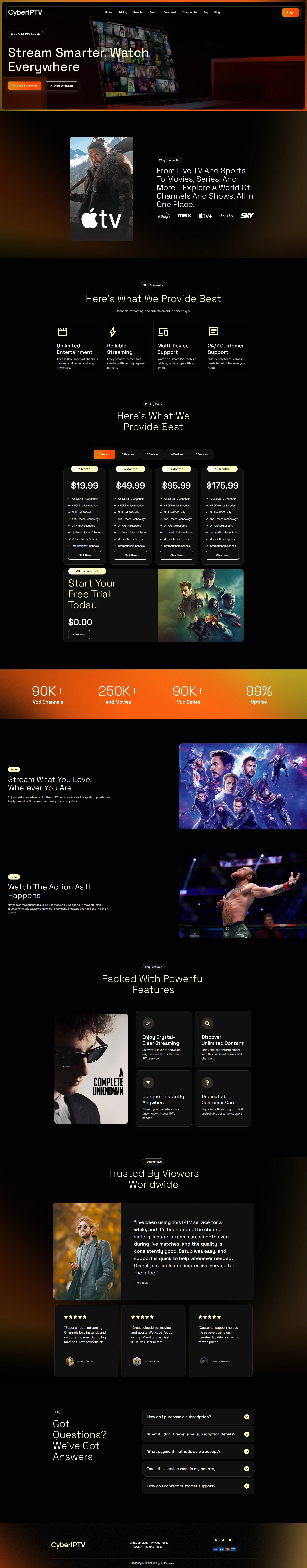 StellarDusk IPTV WordPress Theme screenshot