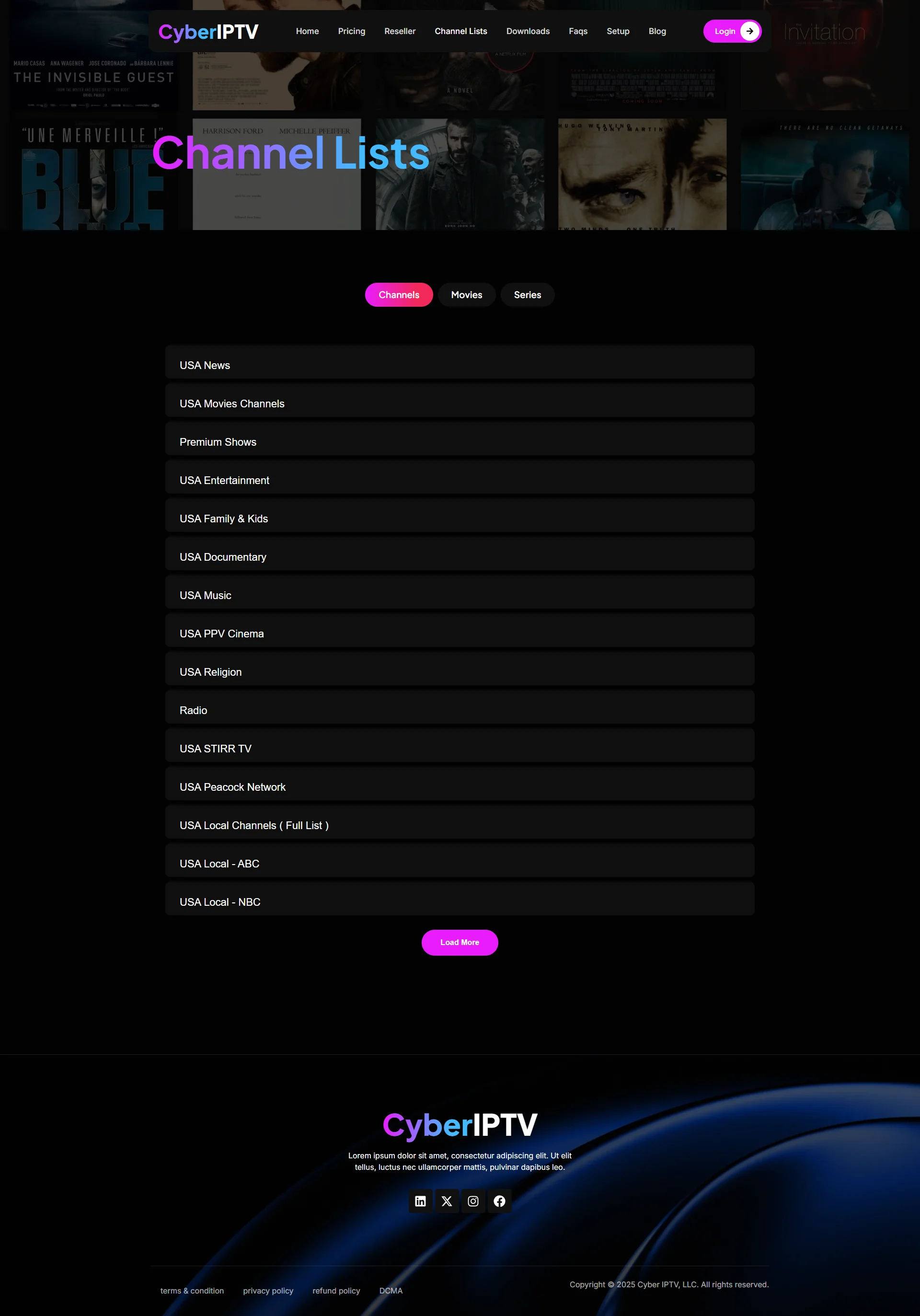 Channels — VioletBlend IPTV WordPress Theme