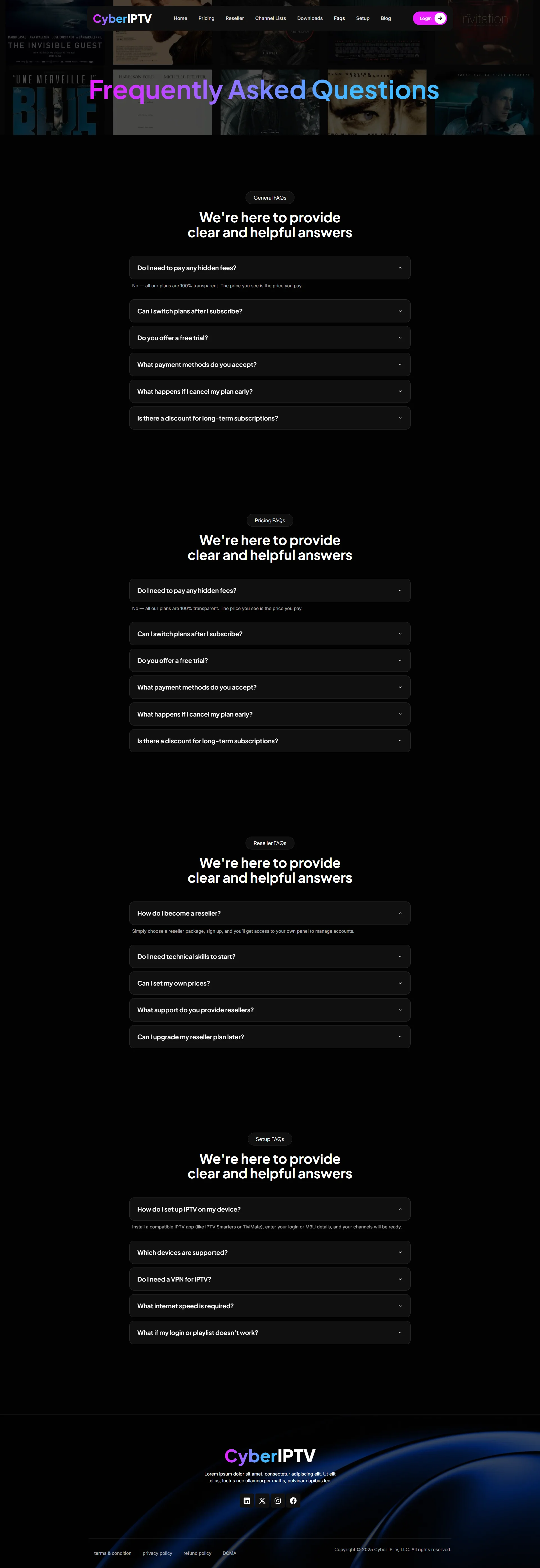 FAQ — VioletBlend IPTV WordPress Theme
