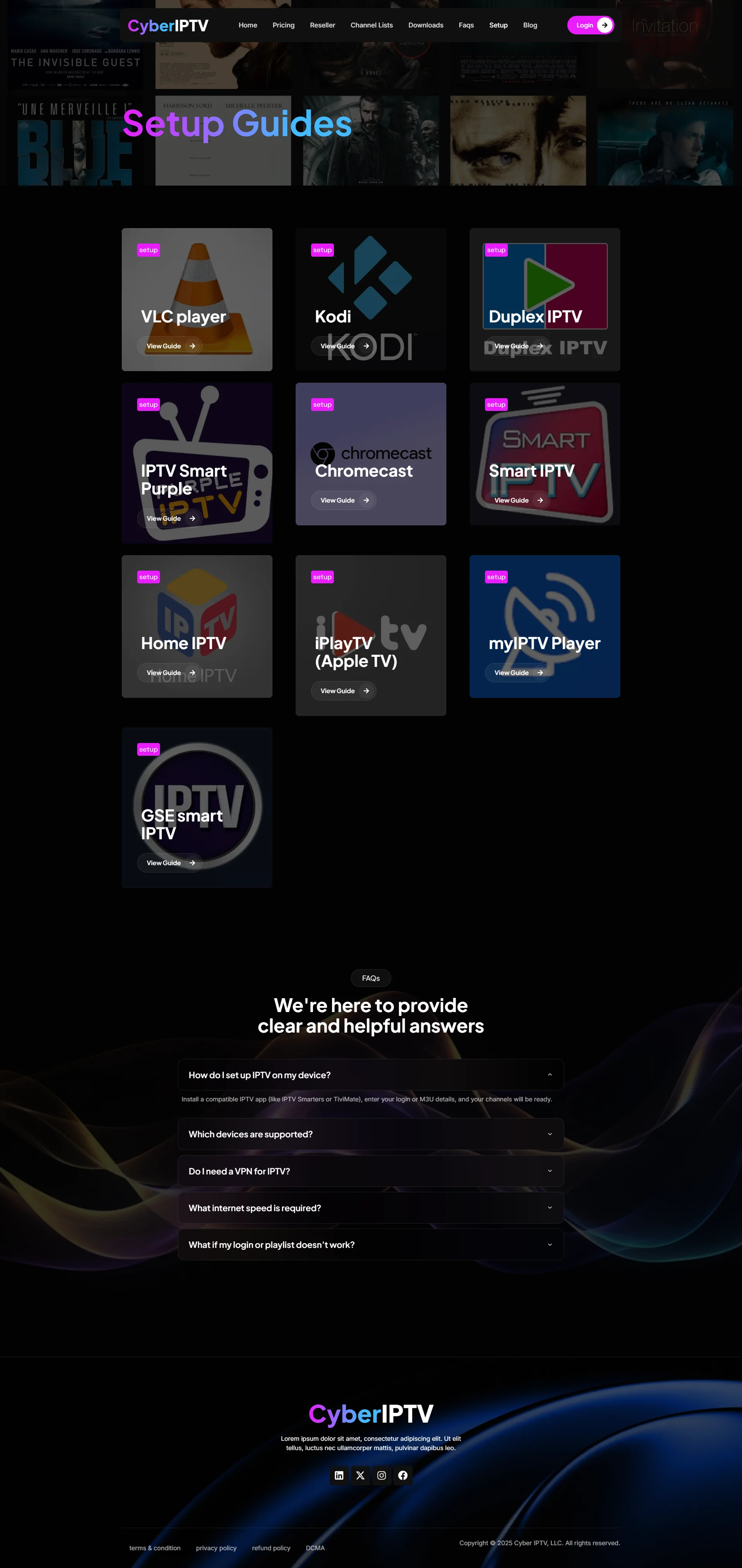 Setup — VioletBlend IPTV WordPress Theme
